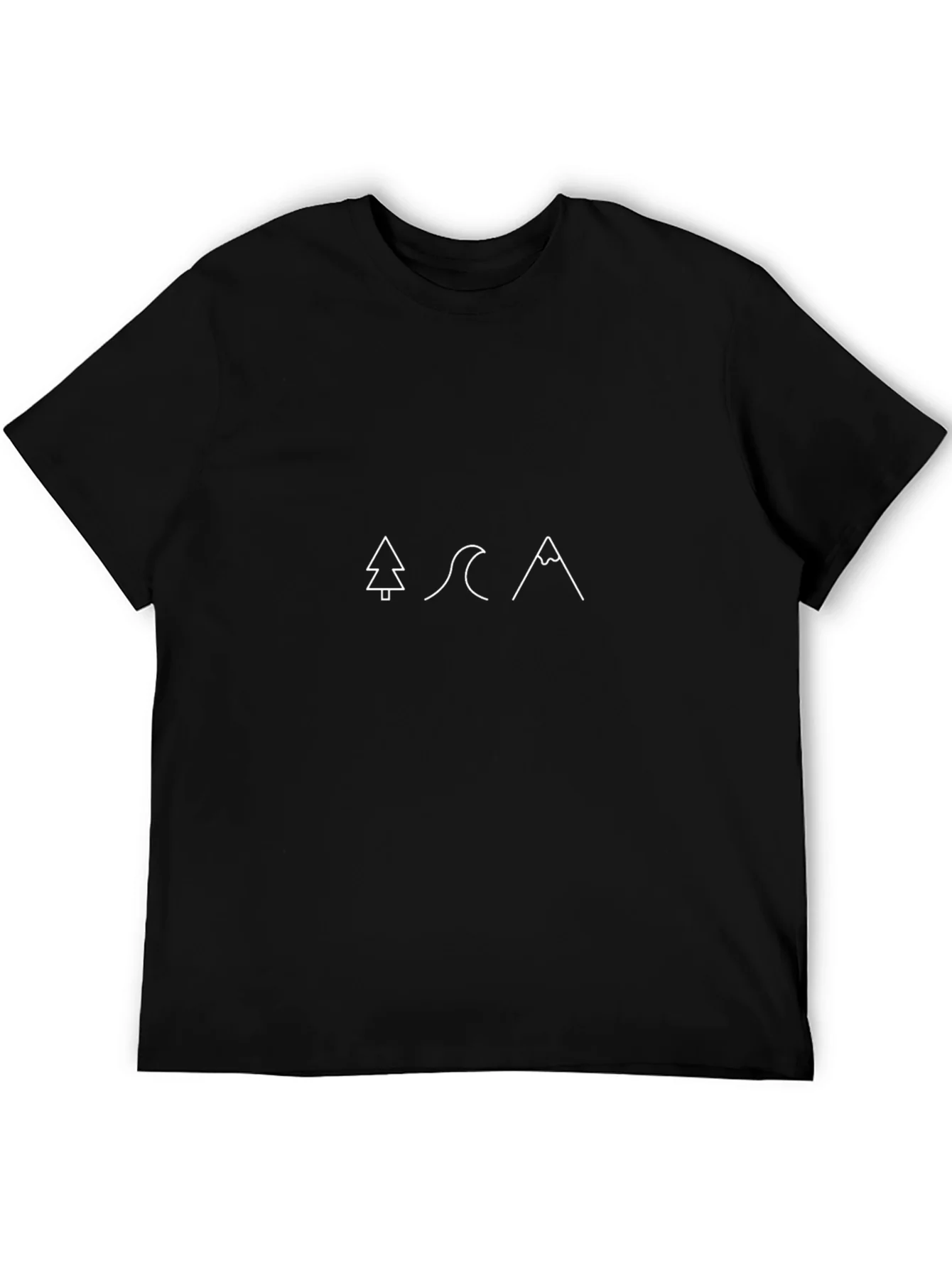 Minimalist Nature T-Shirt - Tree Wave Mountain