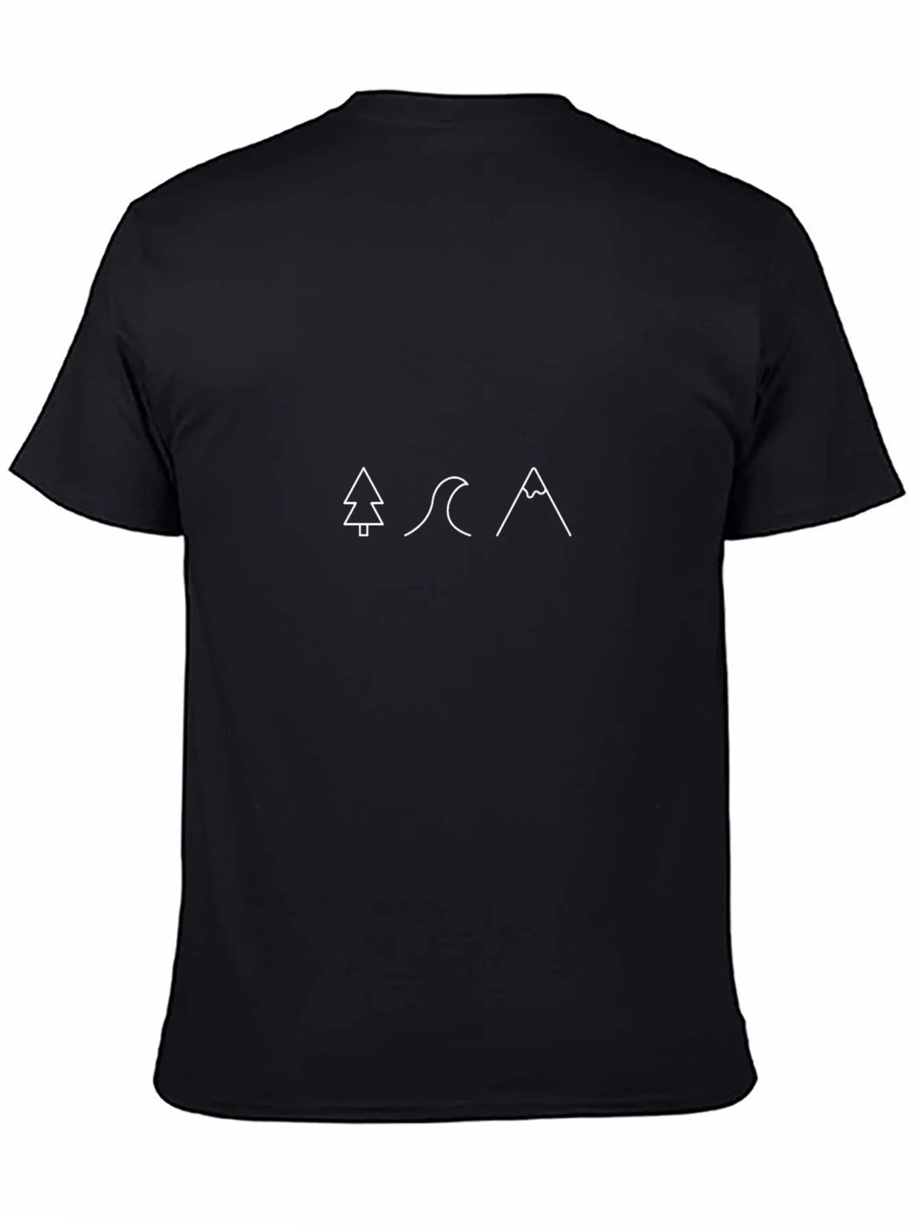 Minimalist Nature T-Shirt - Tree Wave Mountain