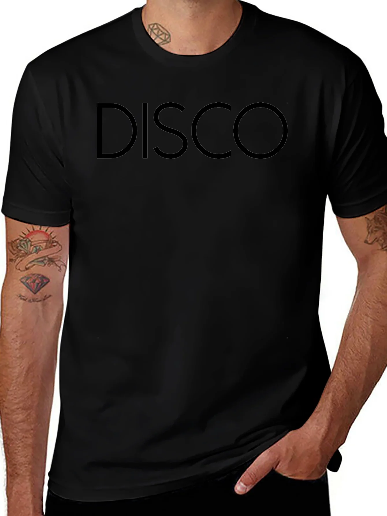 Mens Black Disco Graphic T-Shirt