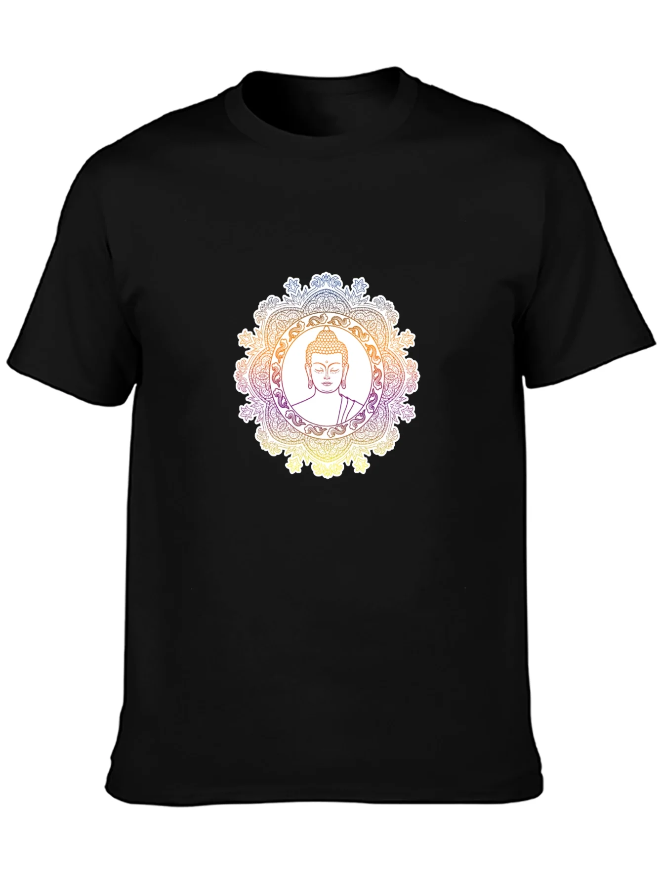 Buddha Mandala Graphic T-Shirt - Black