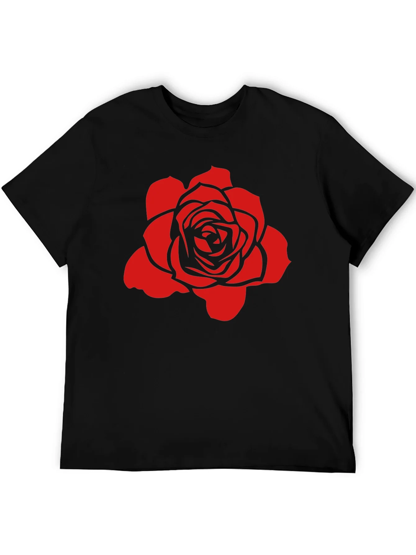Rose Graphic Black T-Shirt - Stylish and Bold