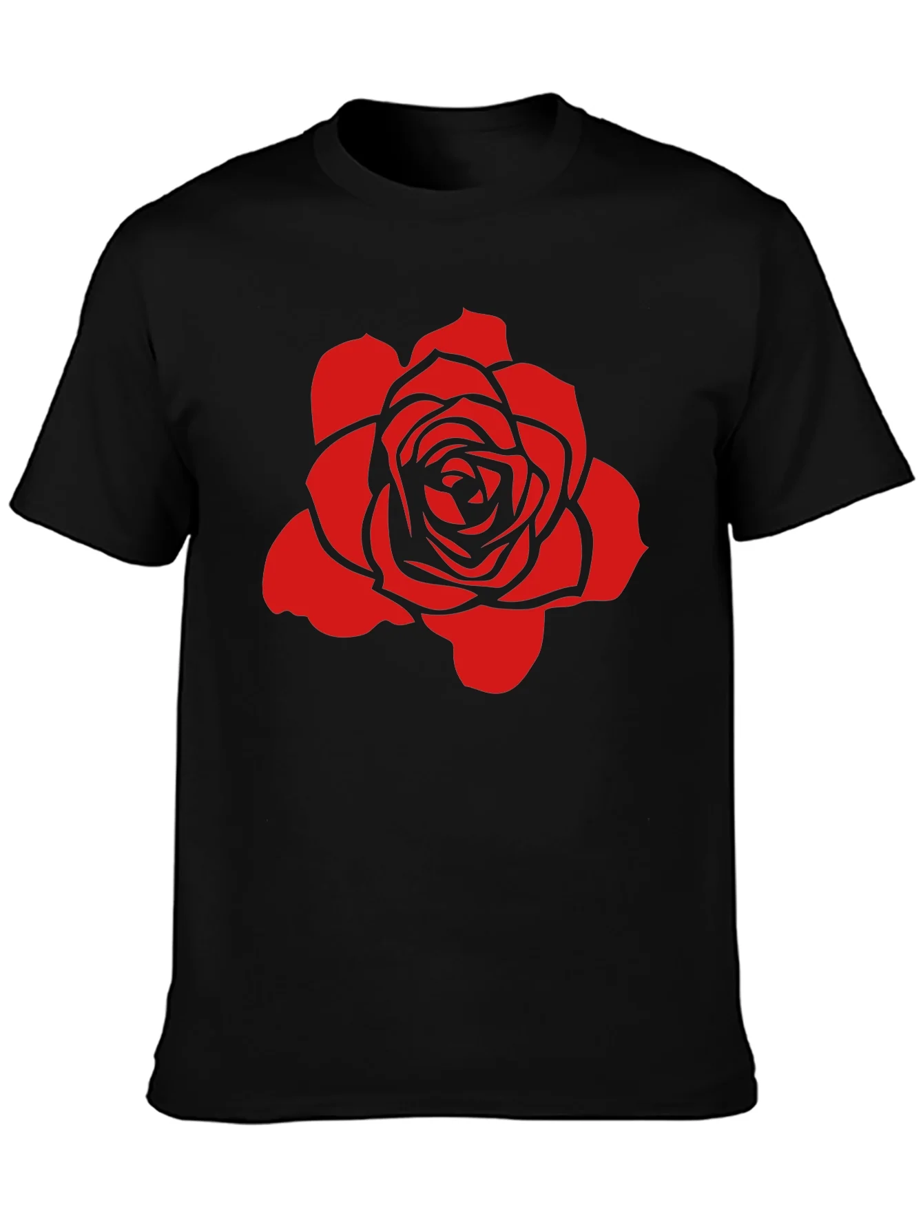 Rose Graphic Black T-Shirt - Stylish and Bold
