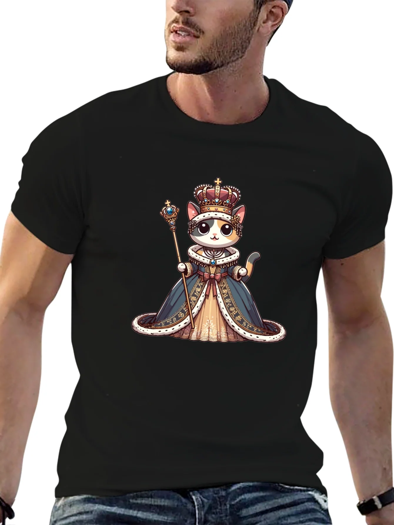 Cat Queen Graphic Tee - Royal Feline Style