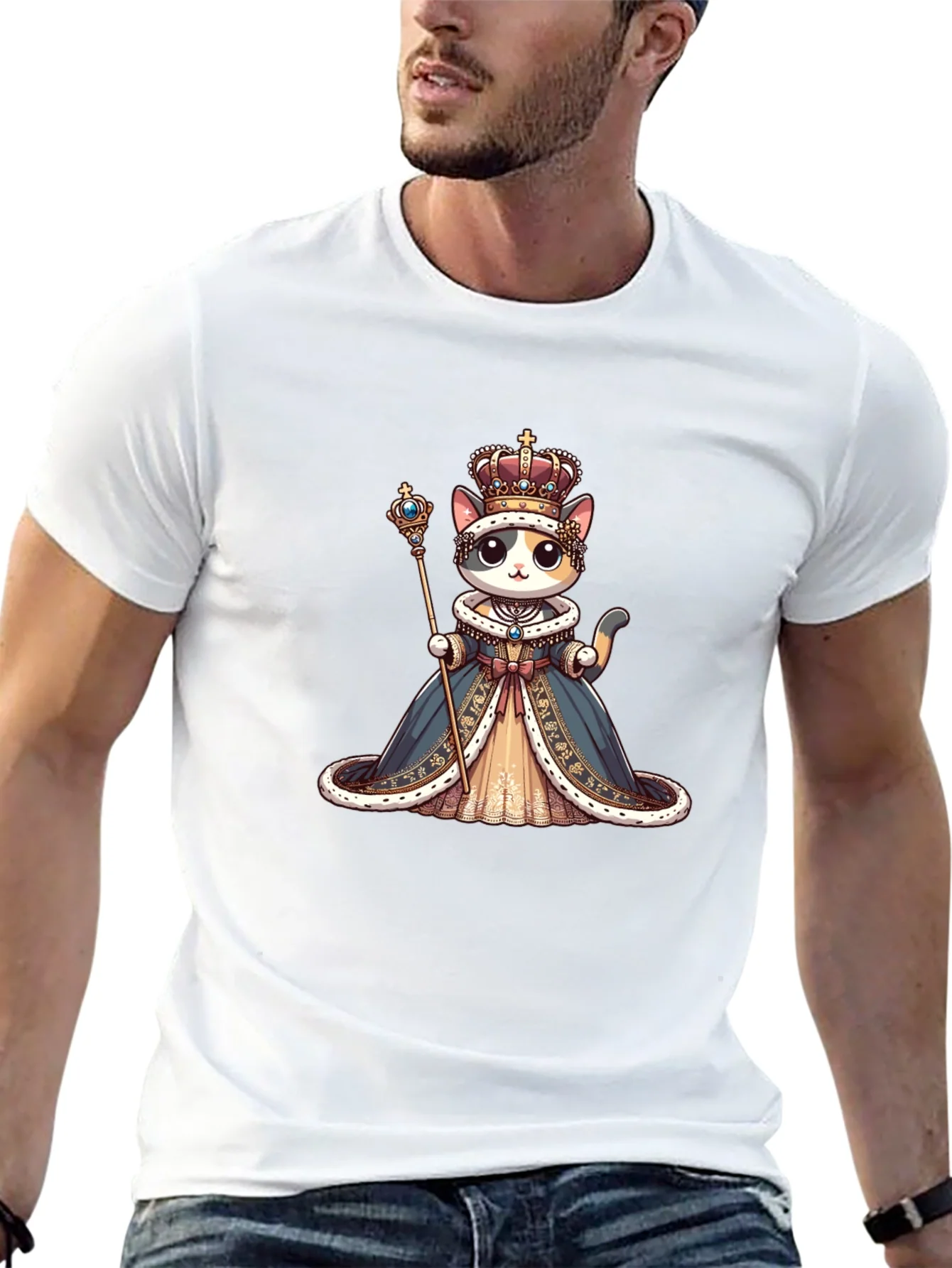 Cat Queen Graphic Tee - Royal Feline Style