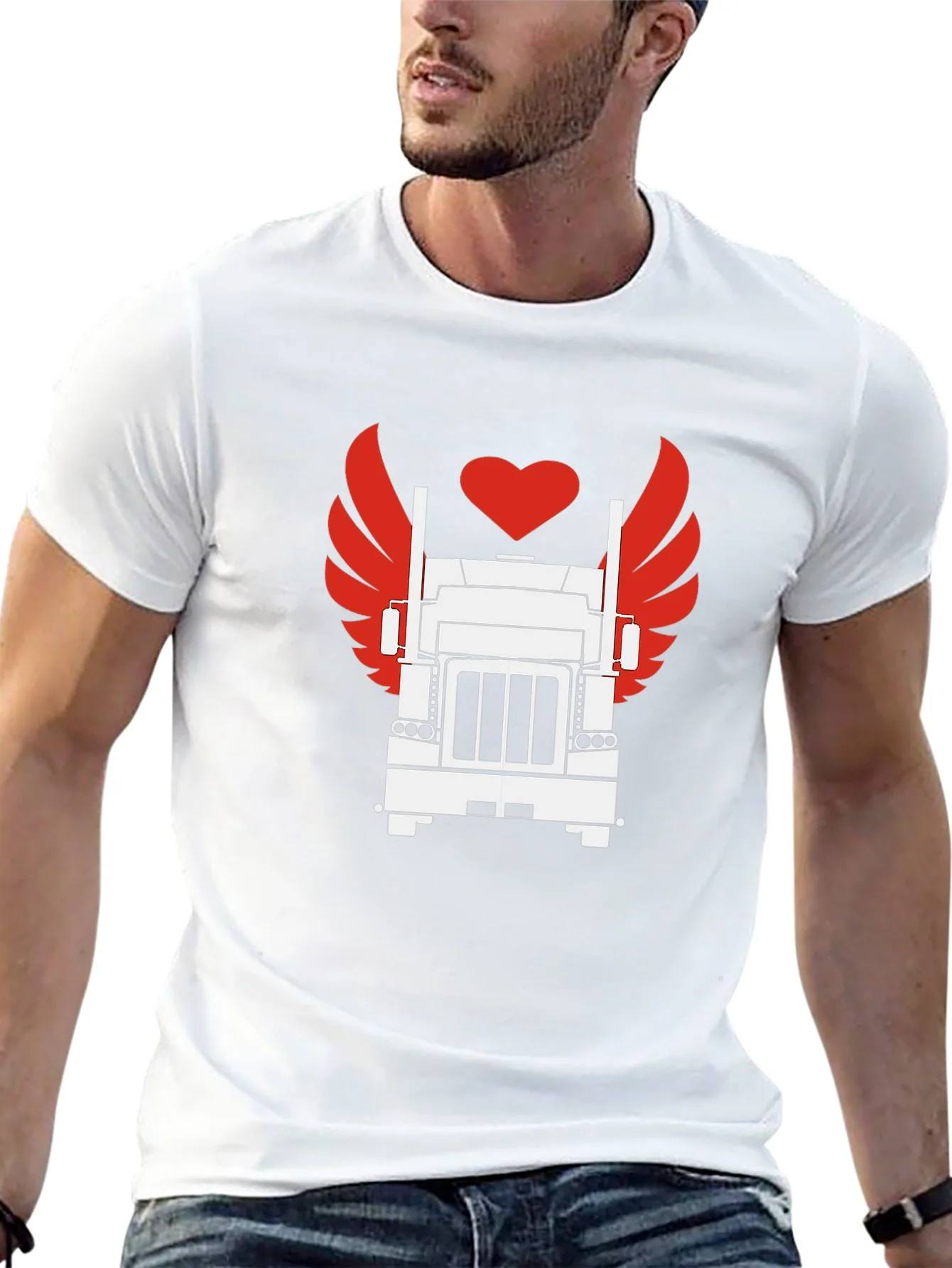 Trucker Love Graphic Tee - Cool Black T-Shirt