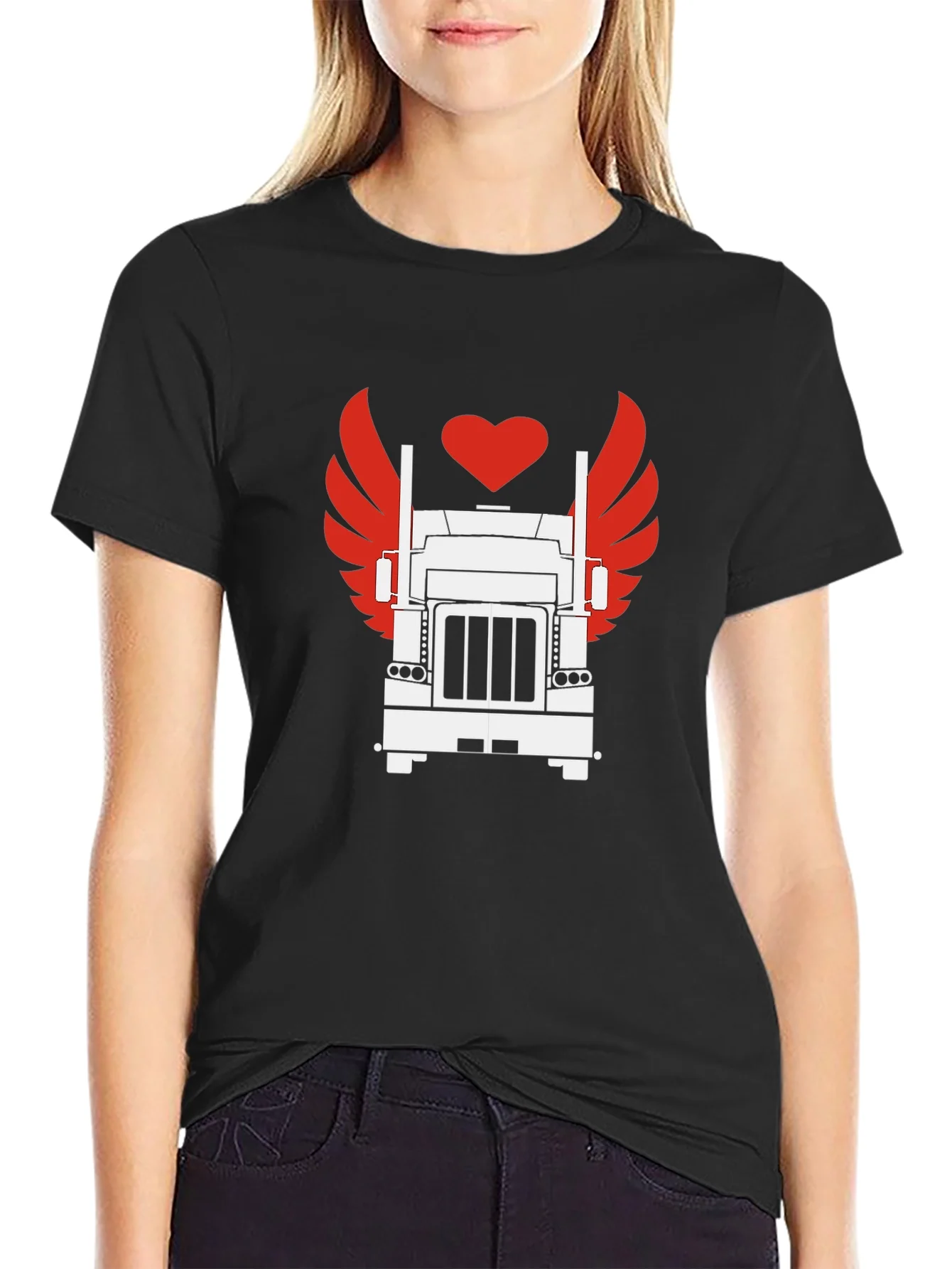 Trucker Love Graphic Tee - Cool Black T-Shirt