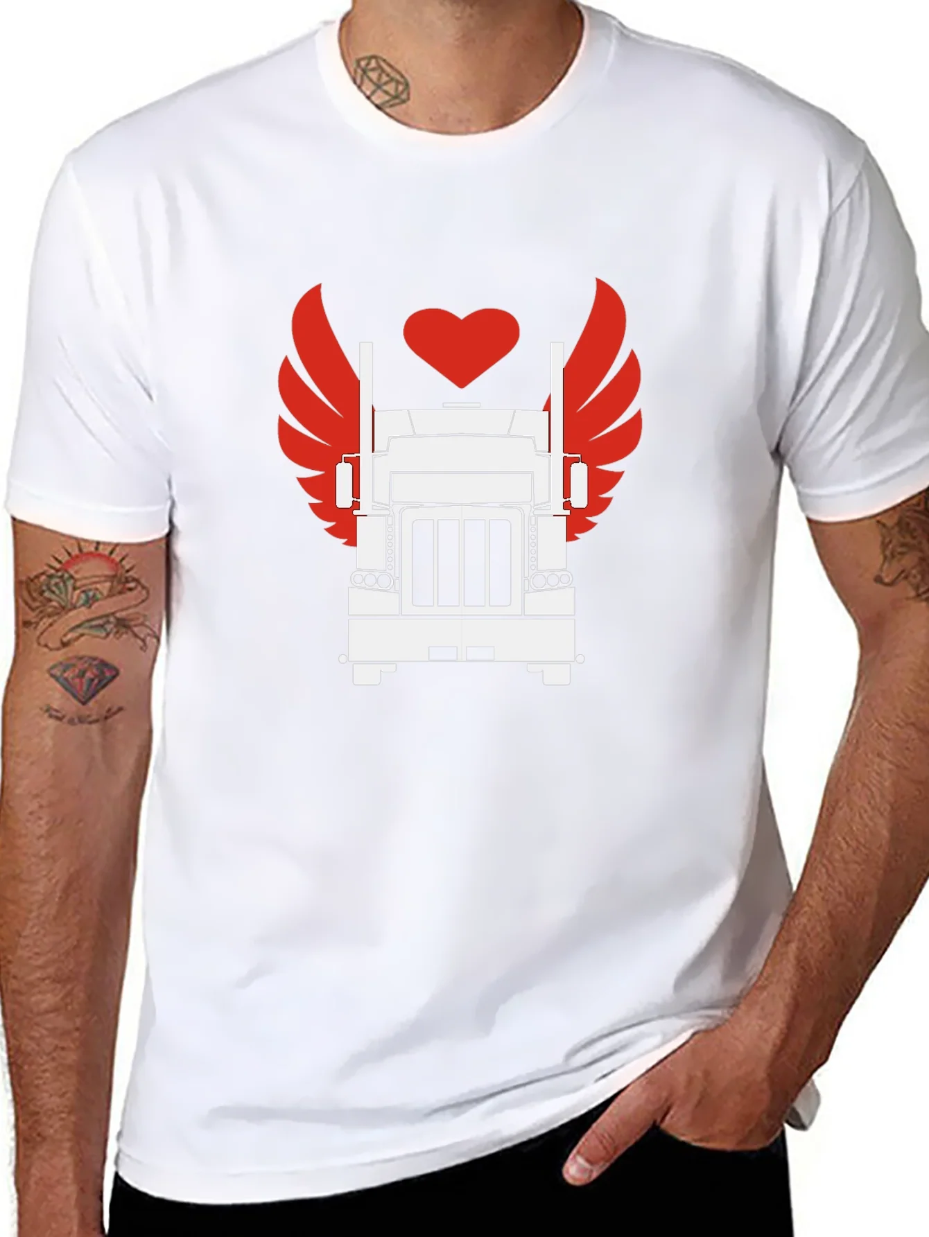 Trucker Love Graphic Tee - Cool Black T-Shirt