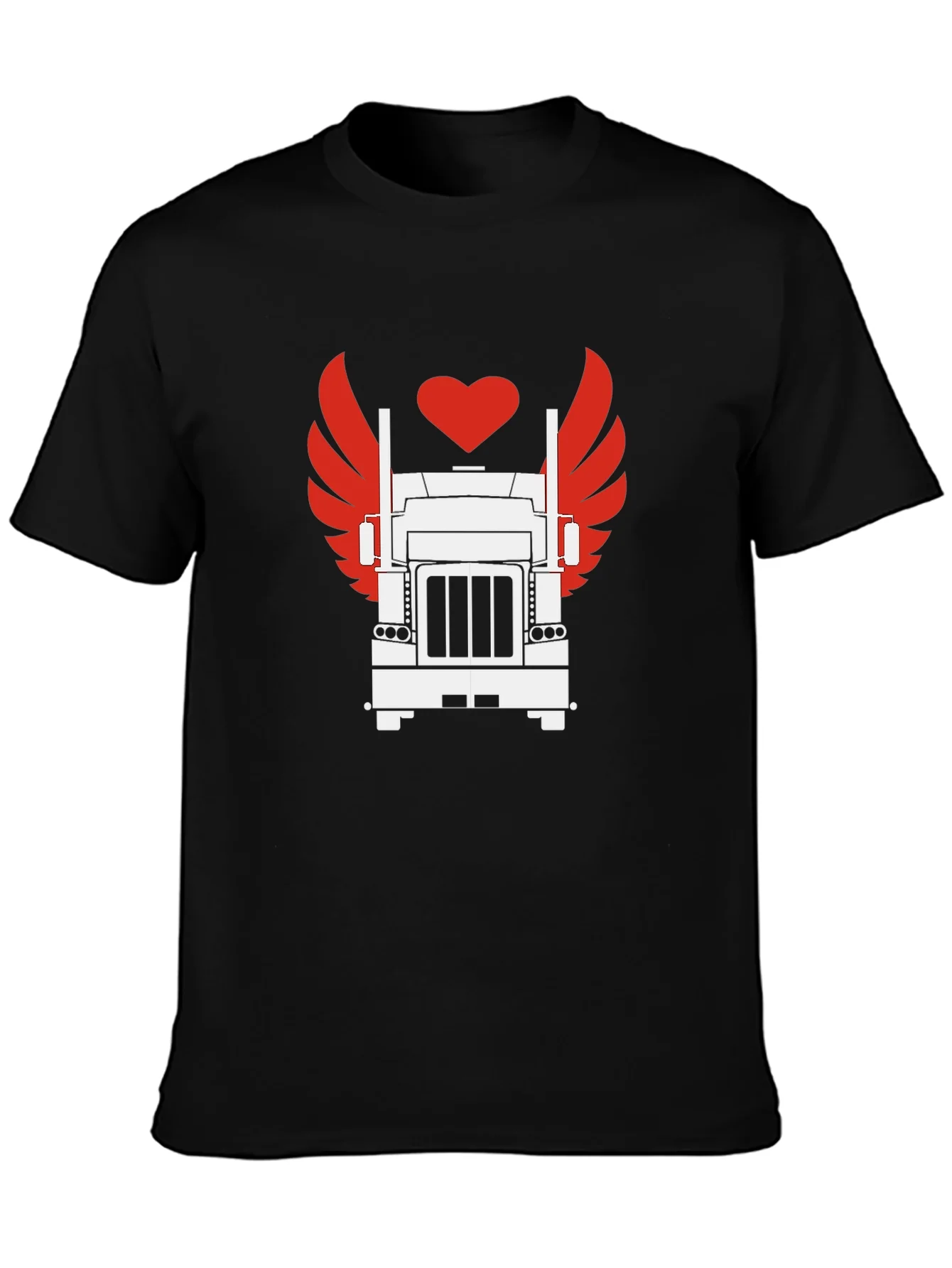 Trucker Love Graphic Tee - Cool Black T-Shirt
