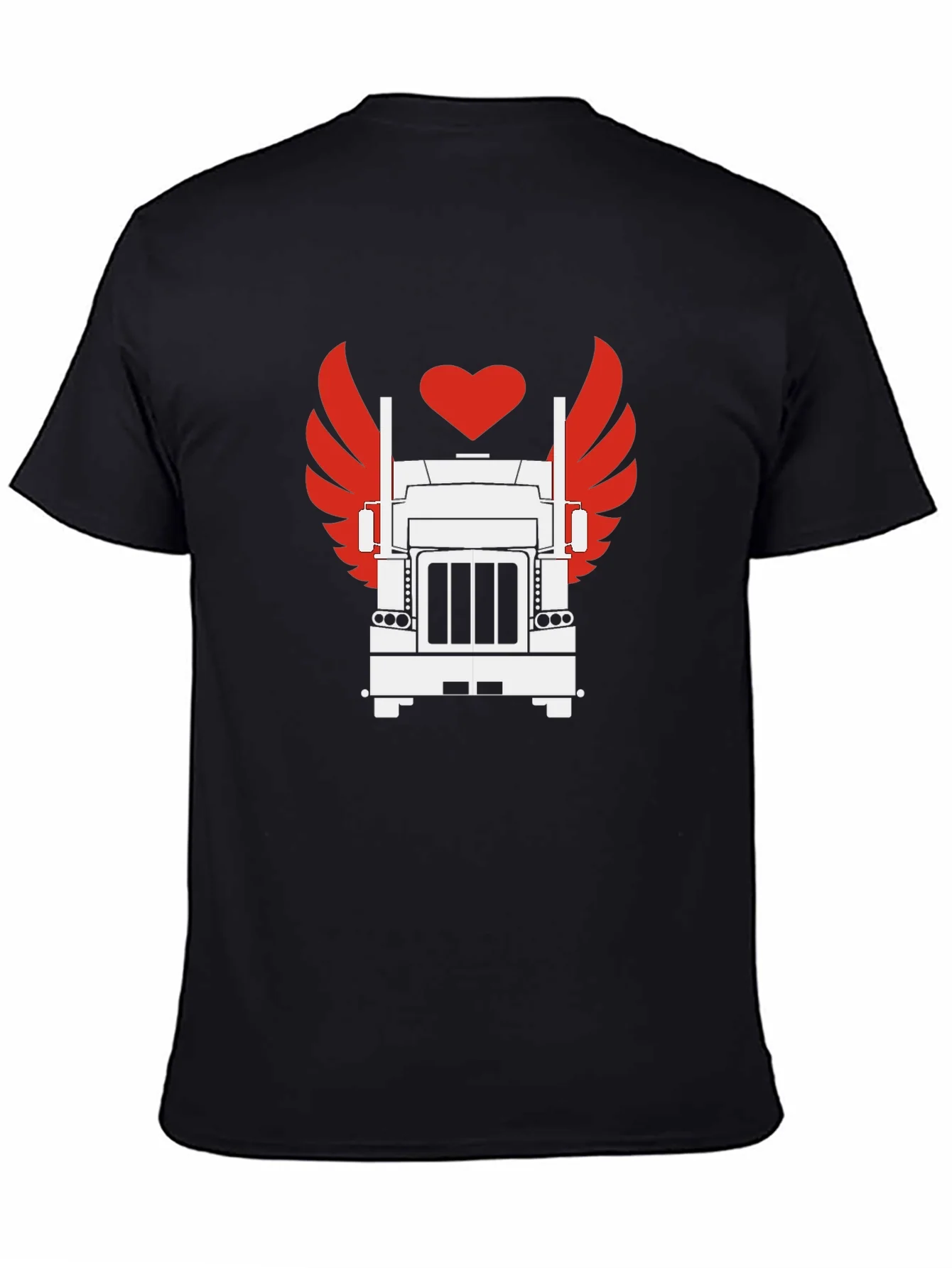 Trucker Love Graphic Tee - Cool Black T-Shirt
