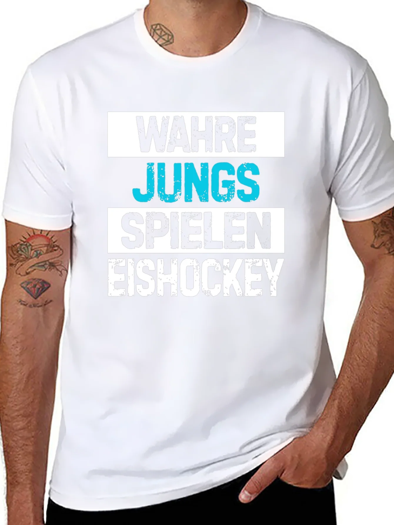 Wahre Jungs Spielen Eishockey Black T-Shirt