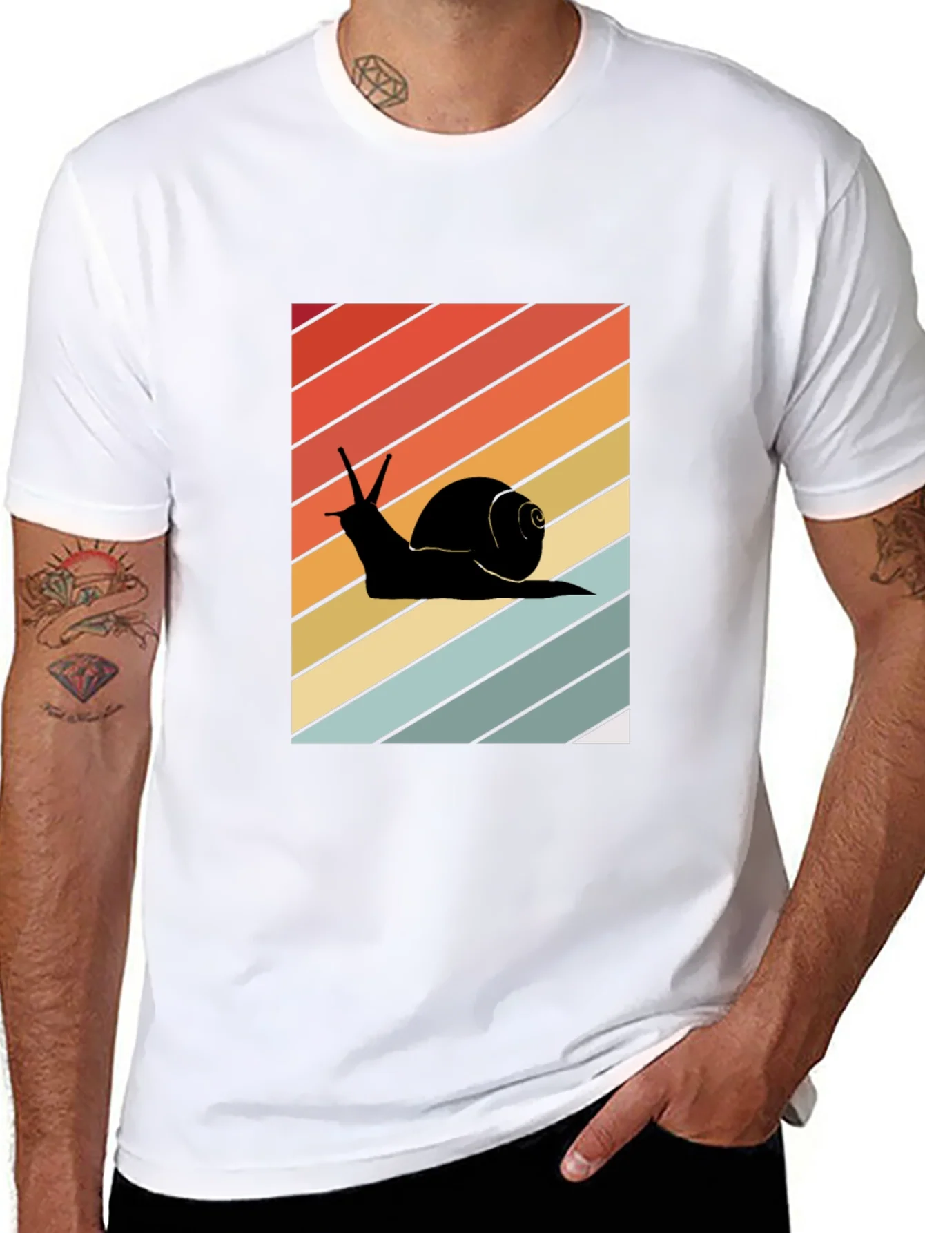 Retro Snail Graphic Tee - Unisex Cotton Blend T-Shirt