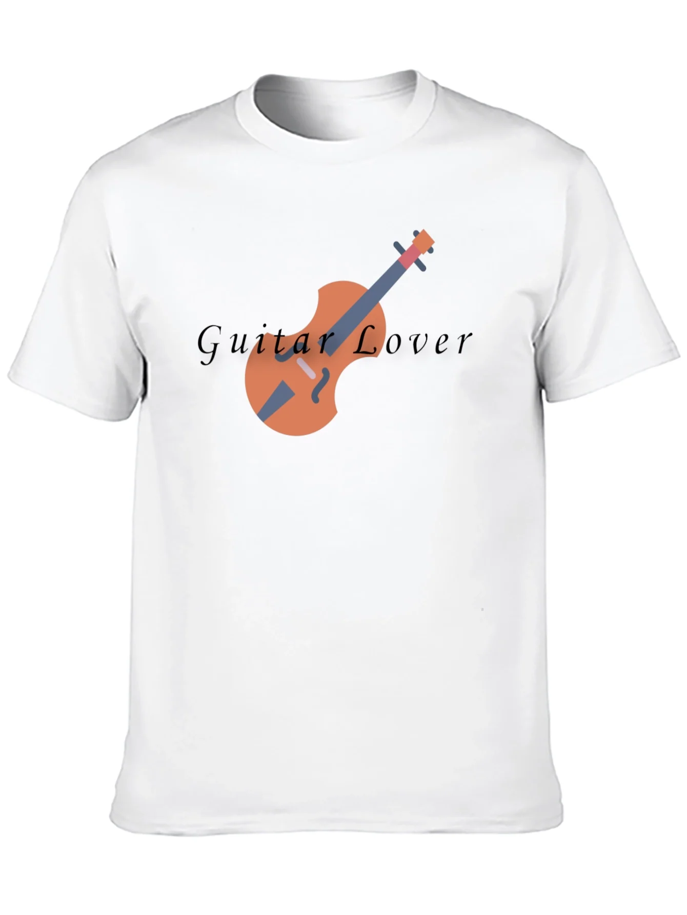 Guitar Lover Graphic Print Black T-Shirt