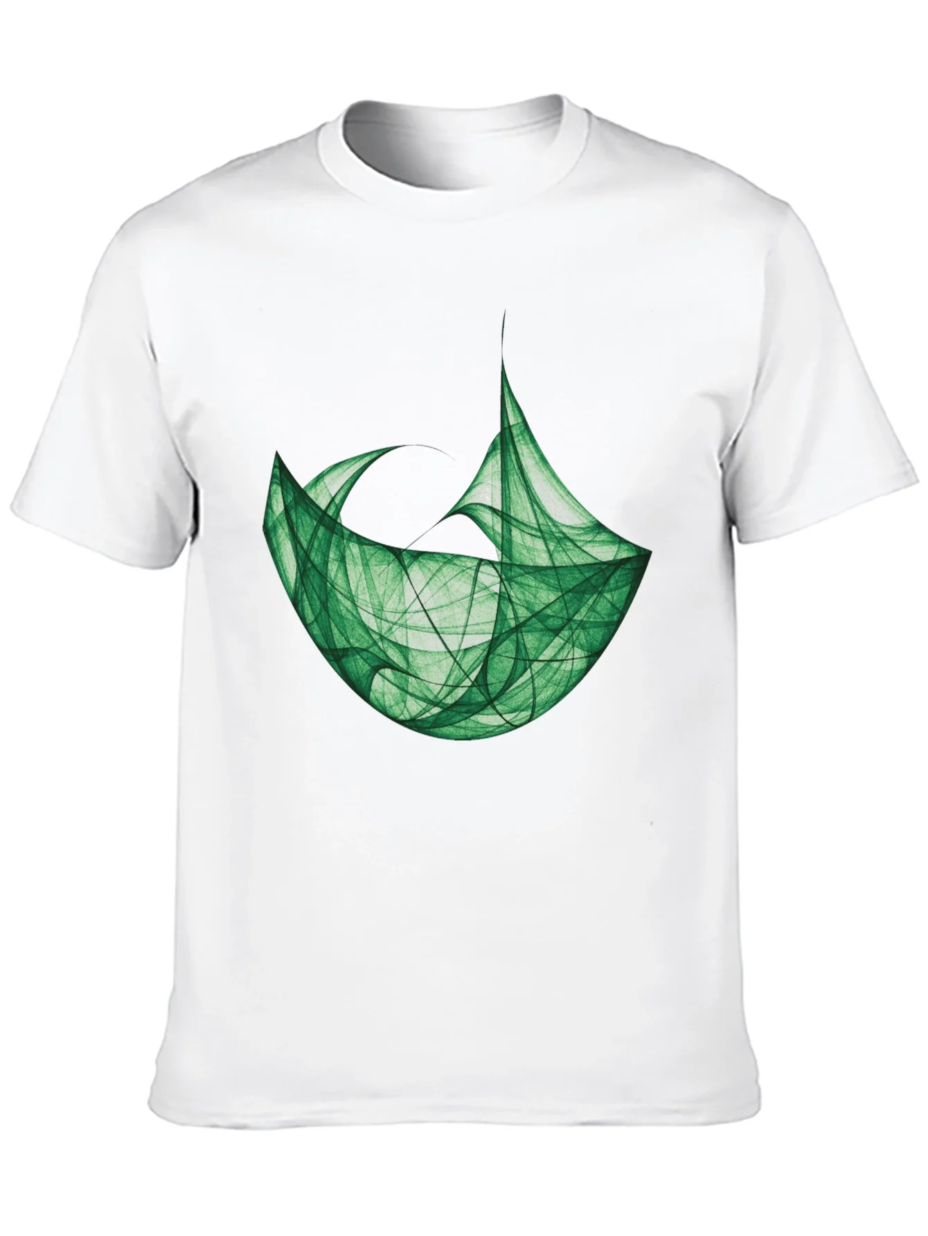 Abstract Green Graphic Black T-Shirt