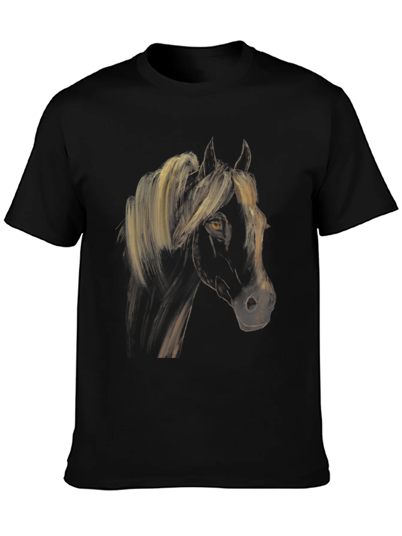 Black Horse Graphic Tee - Stylish Equestrian Shirt