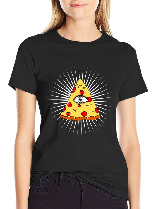 Pizza Illuminati T-Shirt - All Seeing Eye Slice Tee