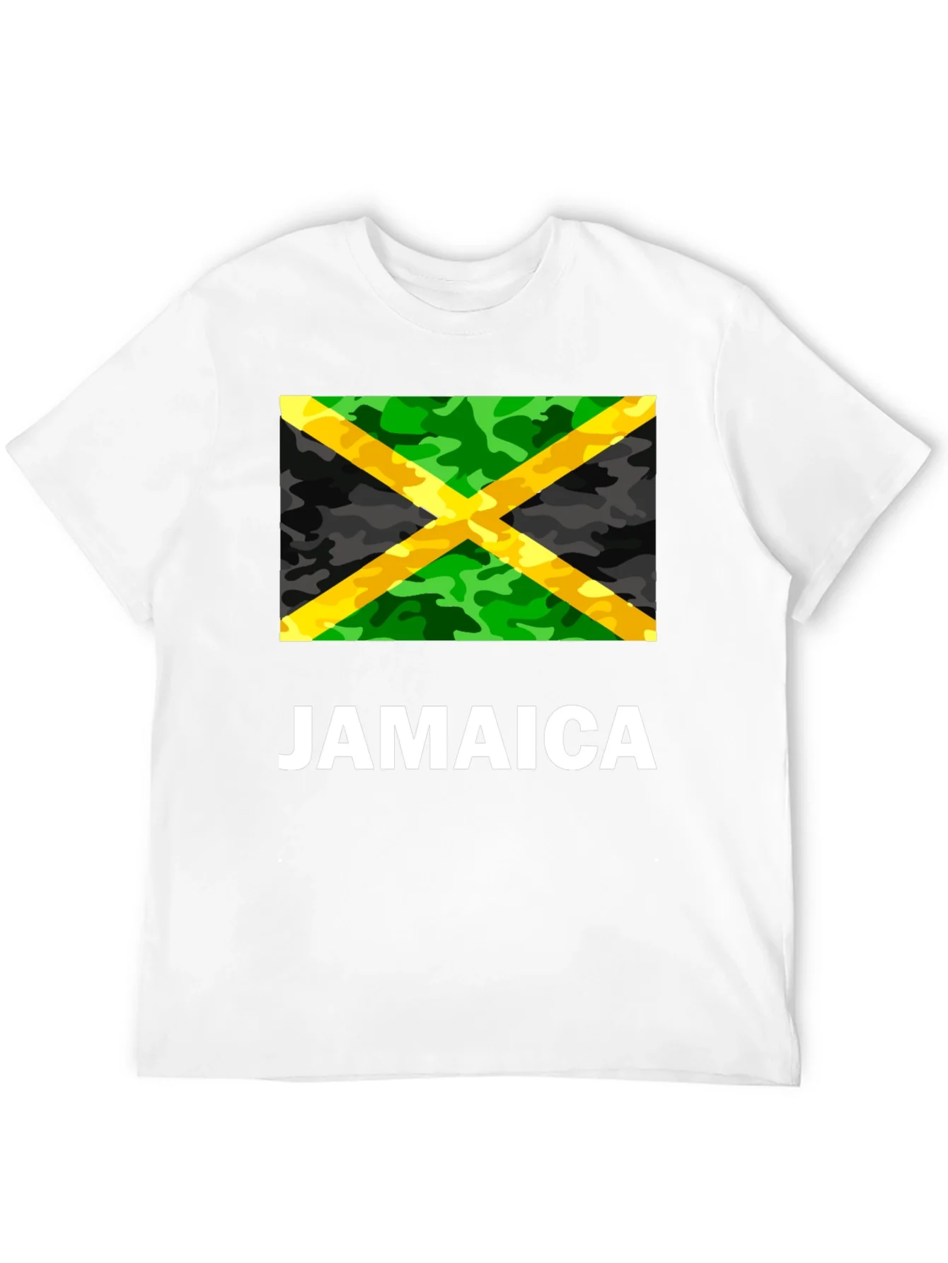 Jamaica Flag Camo Print T-Shirt