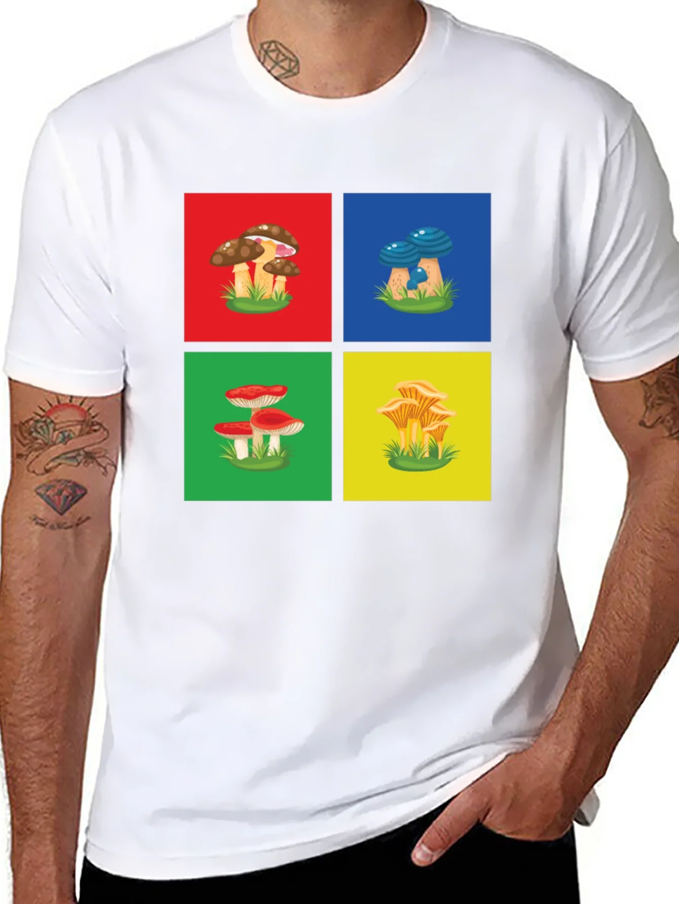 Mushroom Art Graphic T-Shirt - Funky Nature Tee