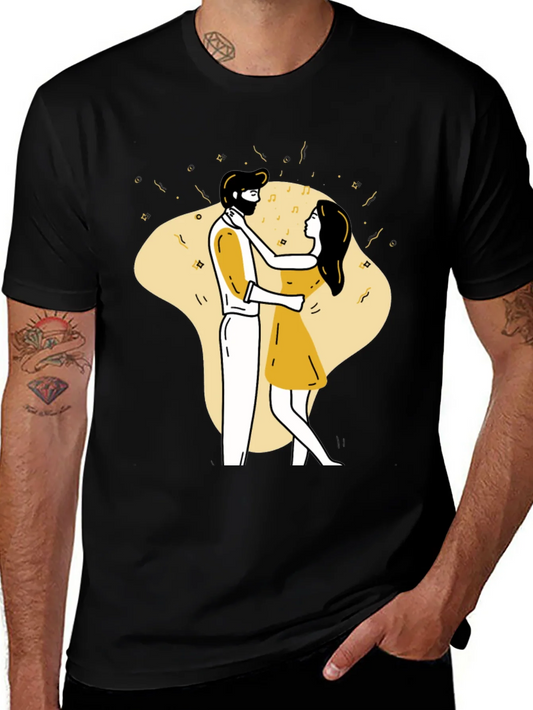 Dancing Couple Graphic Tee - Black Unisex T-Shirt