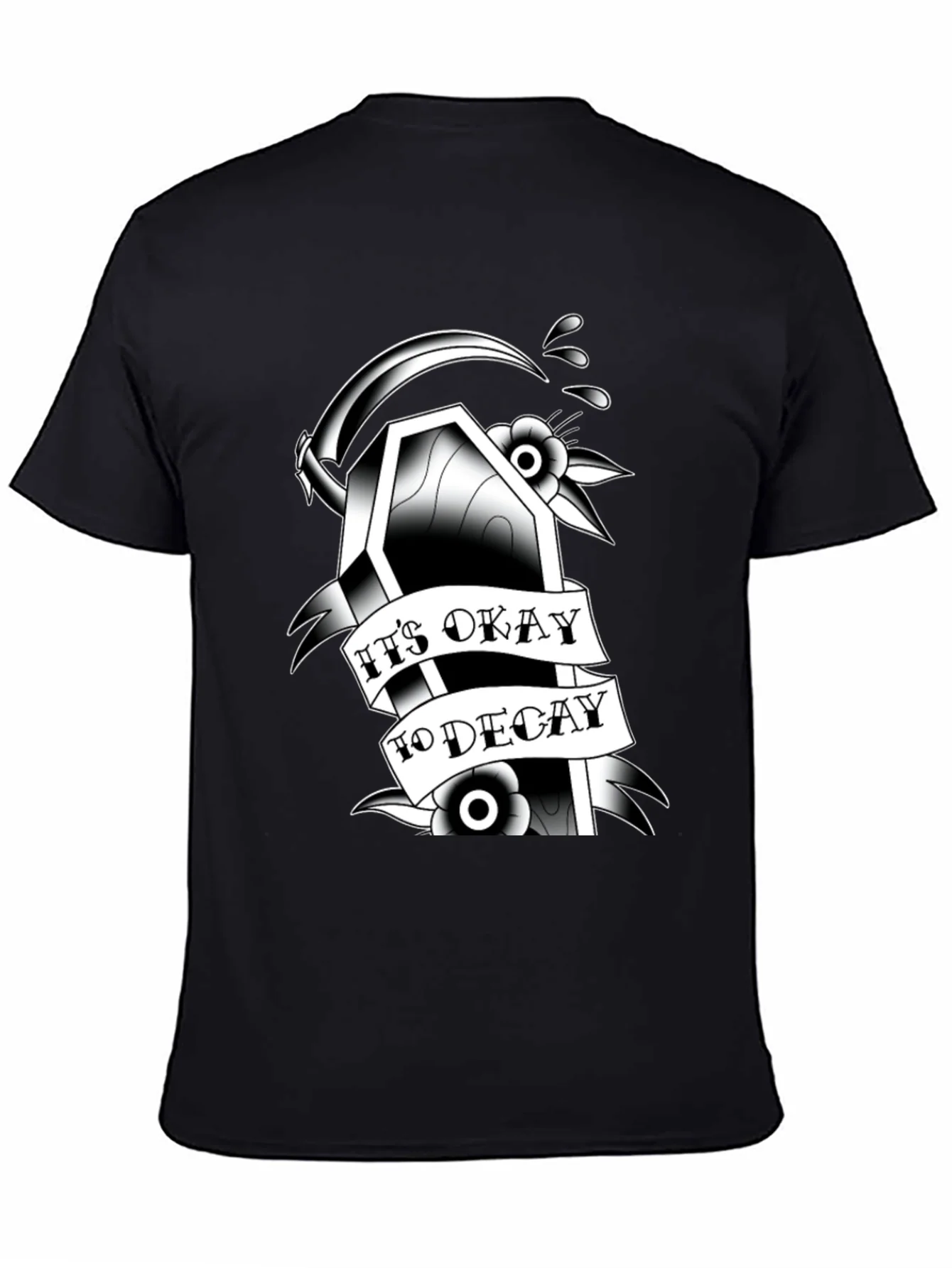 Gothic Coffin Graphic Tee: Its Okay to Decay