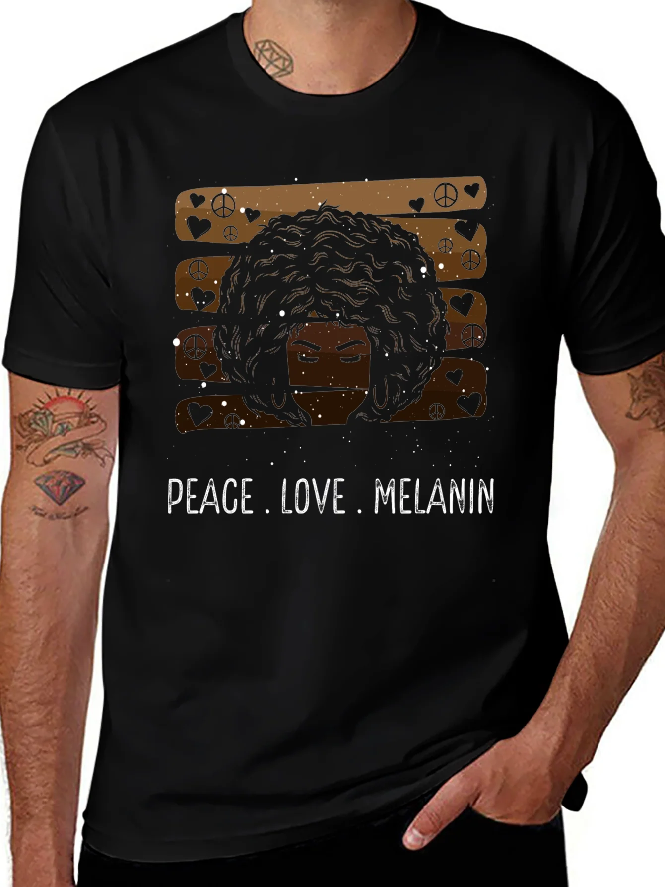 Peace Love Melanin Black Graphic Tee