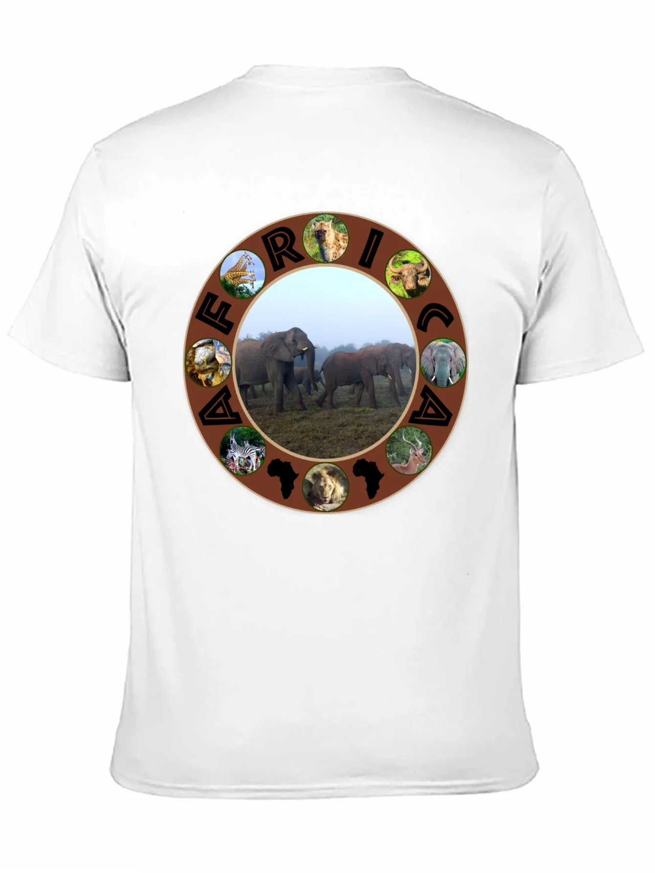Africa Wildlife T-Shirt - Black Safari Tee