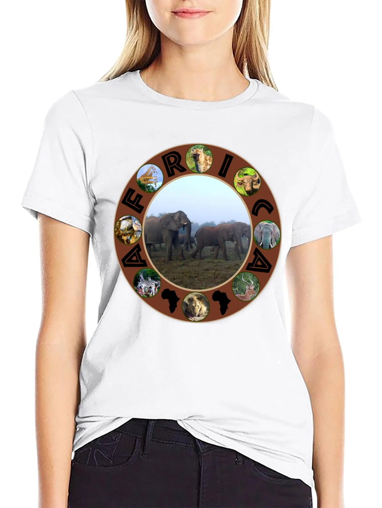 Africa Wildlife T-Shirt - Black Safari Tee