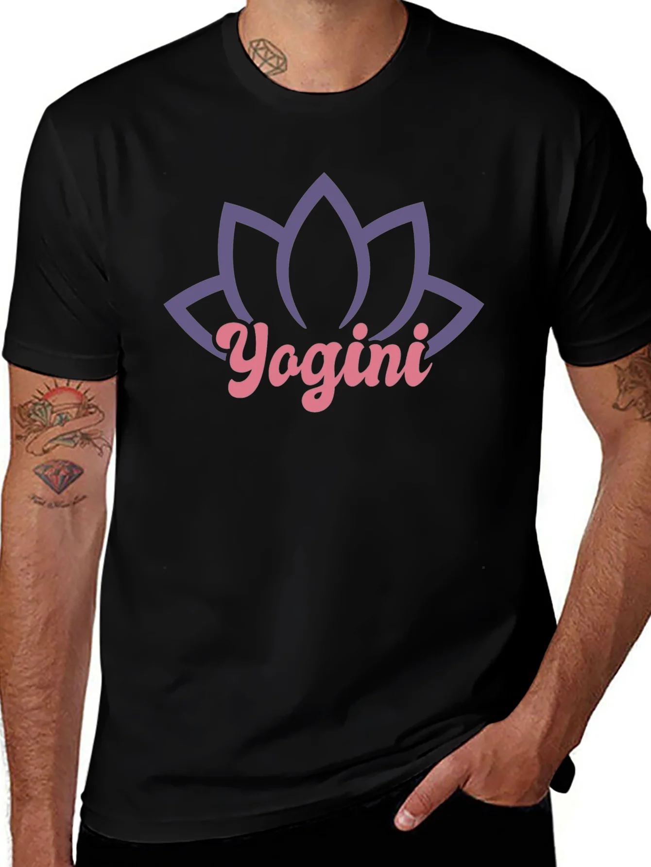 Yogini Lotus Black T-Shirt