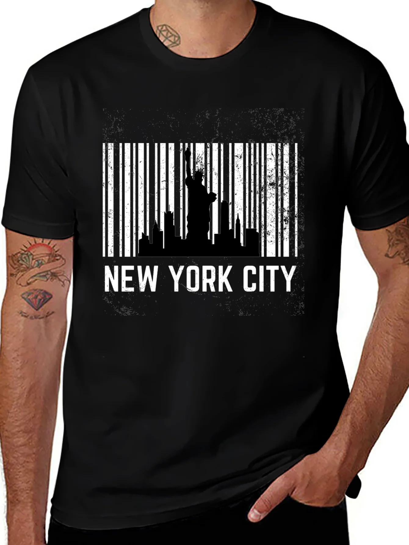 New York City Skyline Barcode T-Shirt