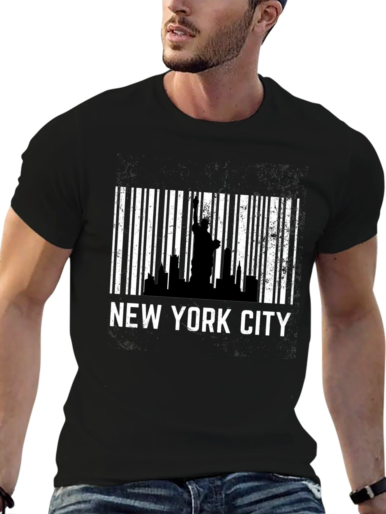 New York City Skyline Barcode T-Shirt