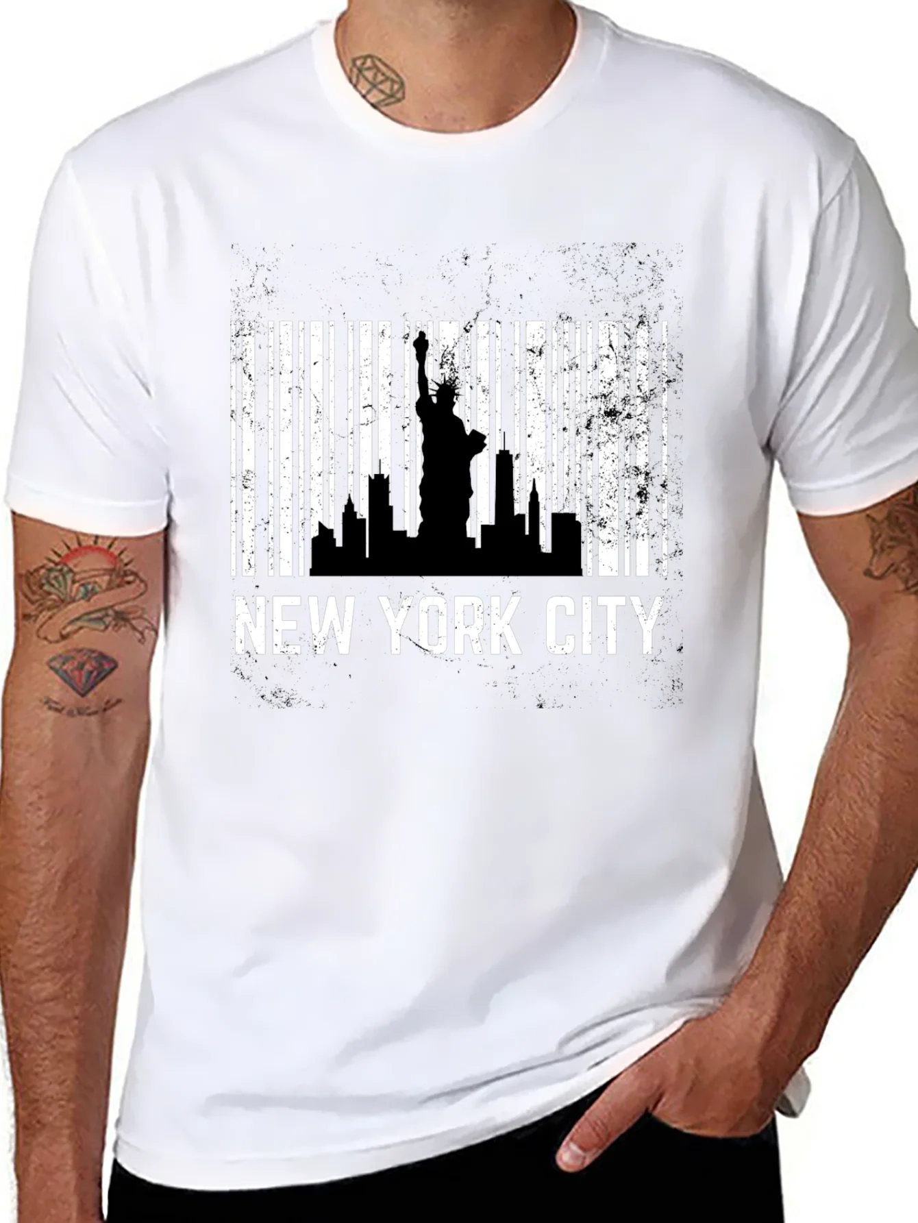 New York City Skyline Barcode T-Shirt