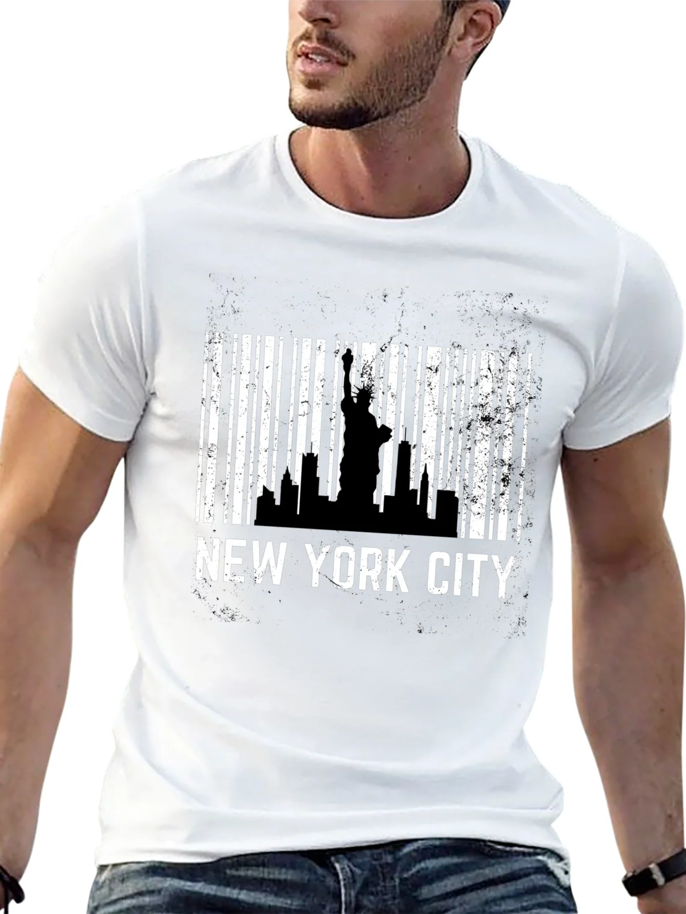 New York City Skyline Barcode T-Shirt