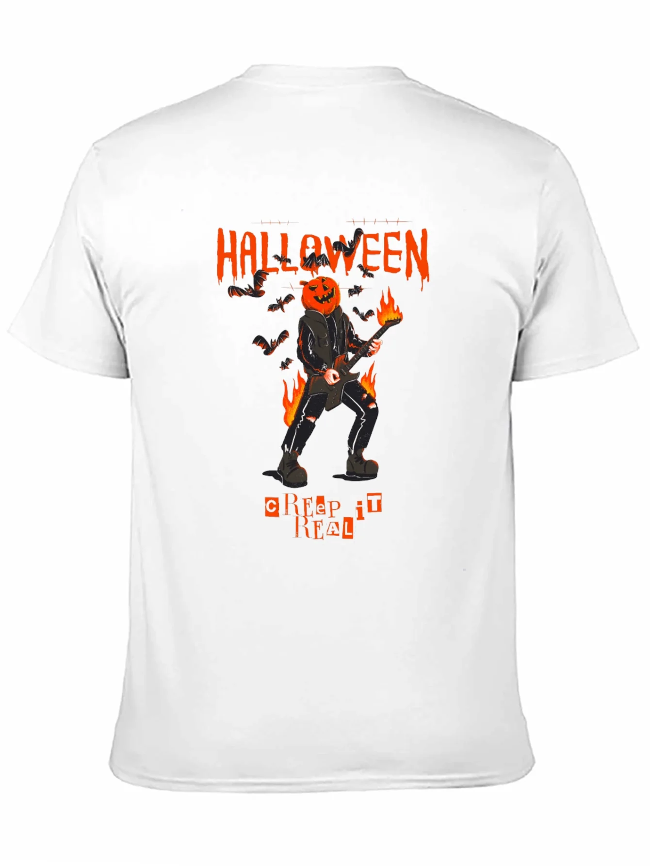 Halloween Pumpkin Head Guitarist T-Shirt