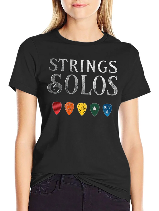 Strings & Solos Guitar Pick T-Shirt - Music Lover Tee