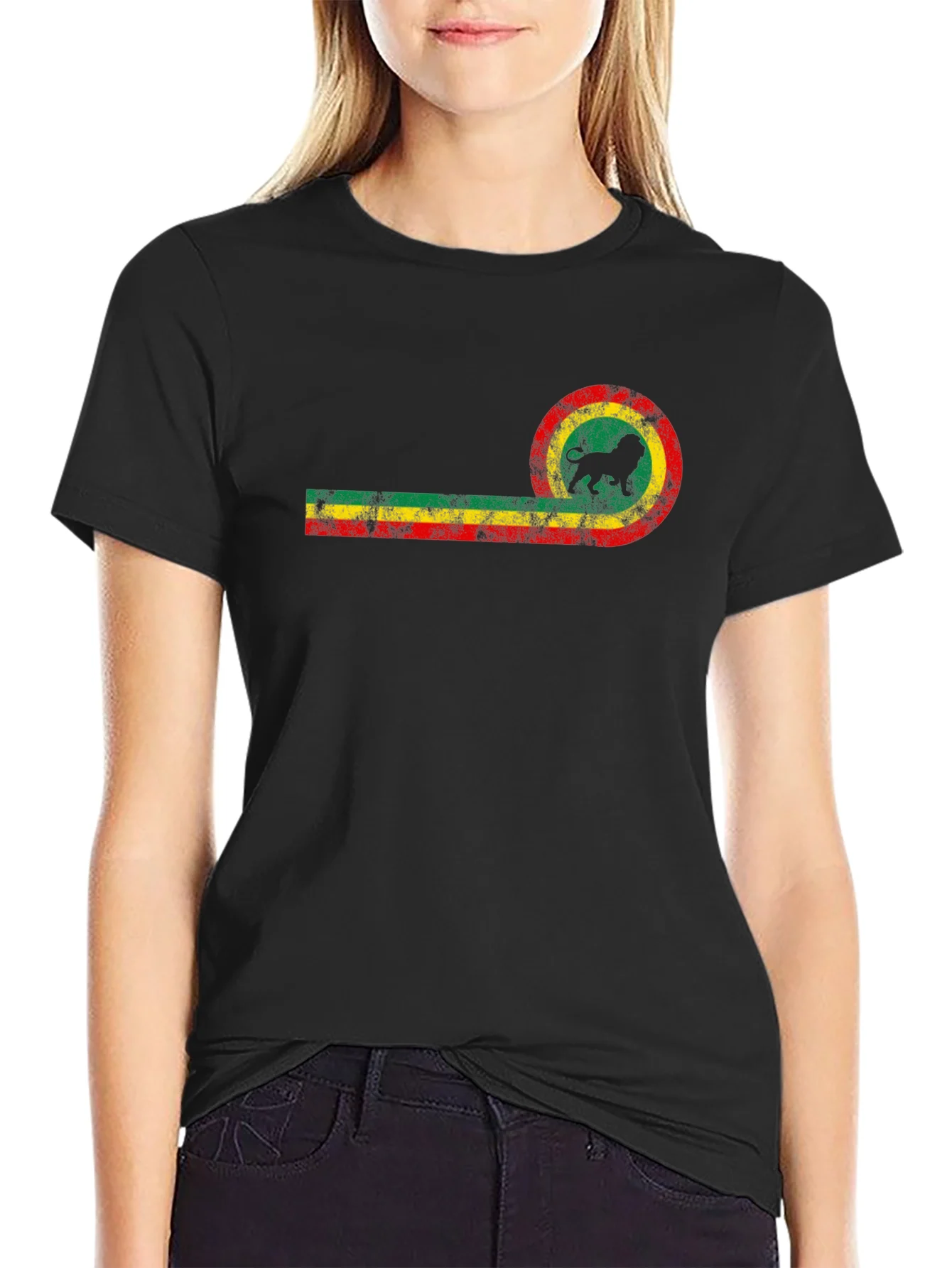 Rasta Lion Black T-Shirt - Reggae Style Tee