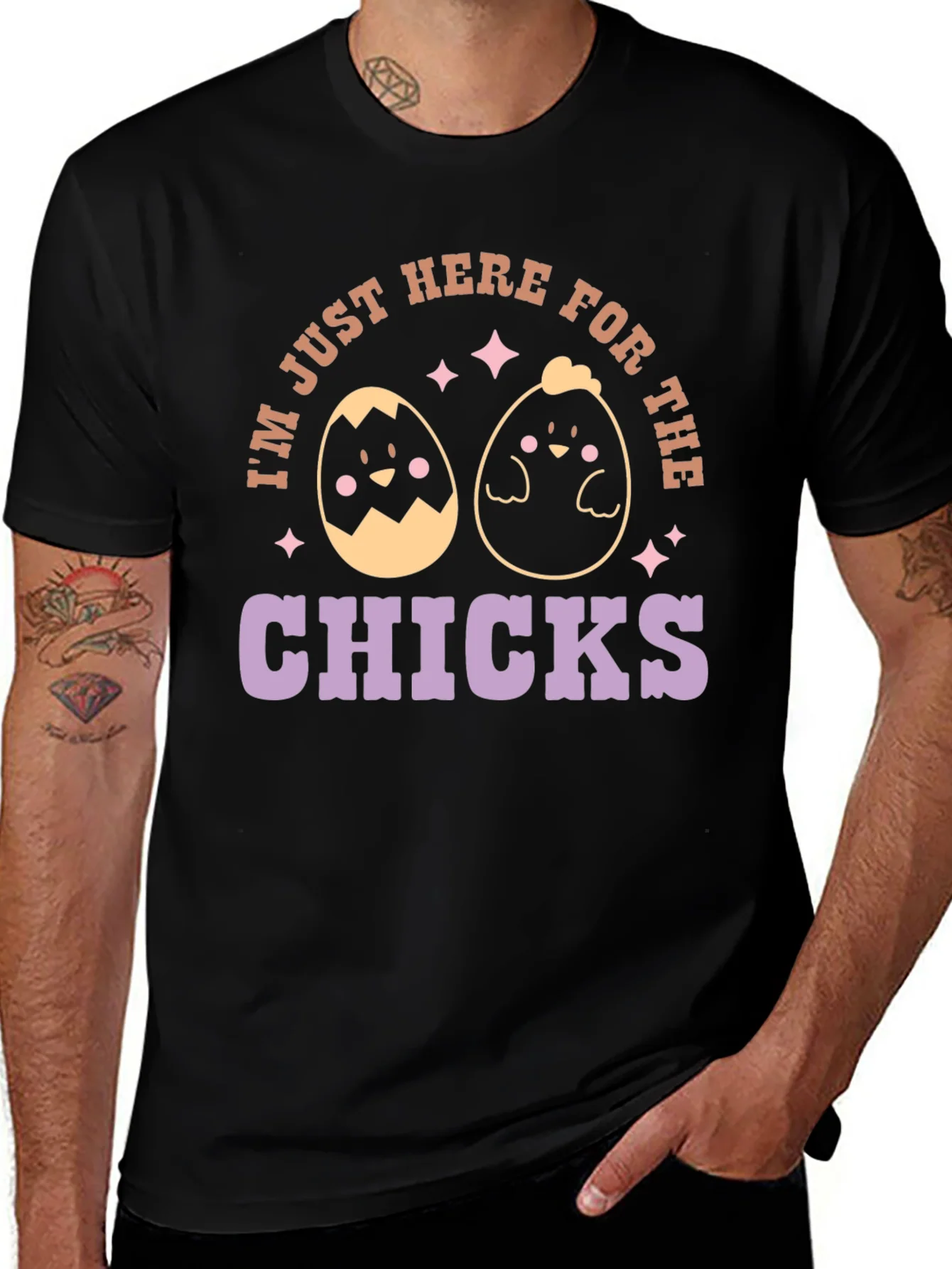 Easter Chick T-Shirt - Here For The Chicks