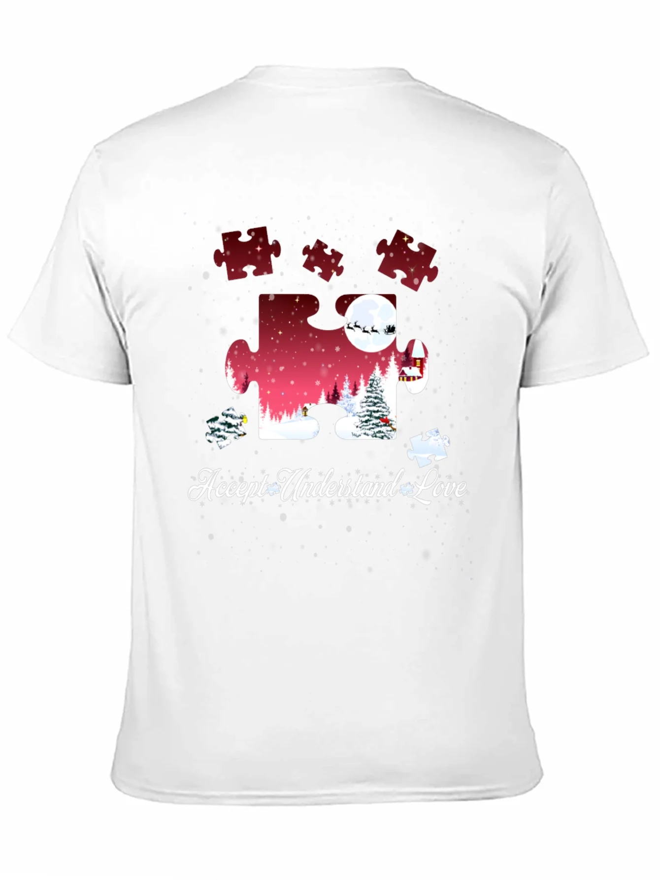 Autism Awareness Puzzle Piece Christmas T-Shirt