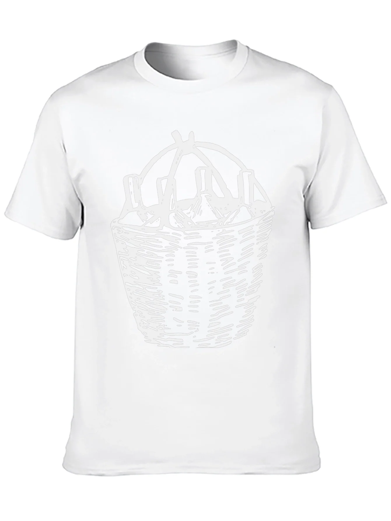 Wine Basket Graphic Tee - Black Cotton T-Shirt