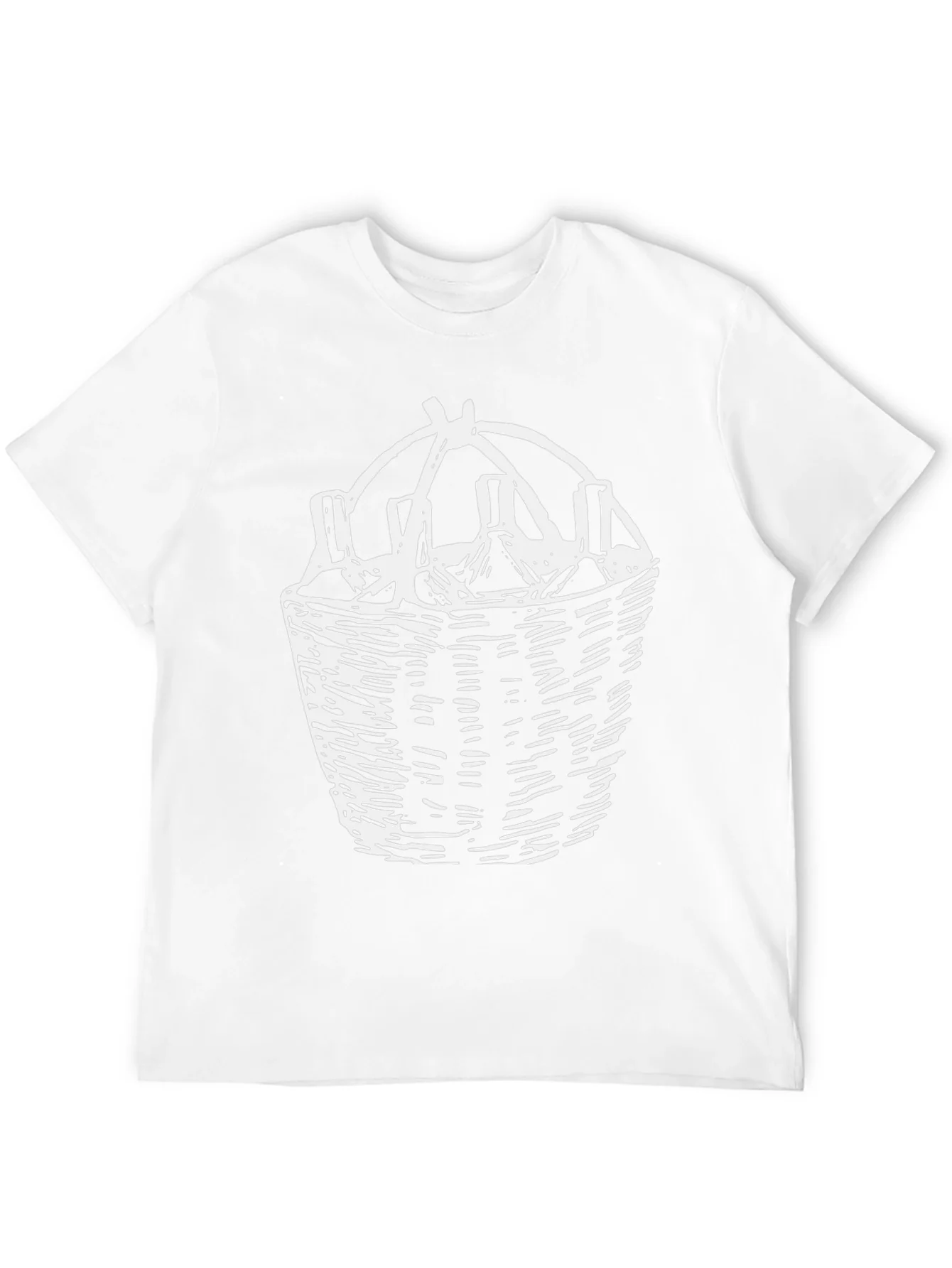 Wine Basket Graphic Tee - Black Cotton T-Shirt