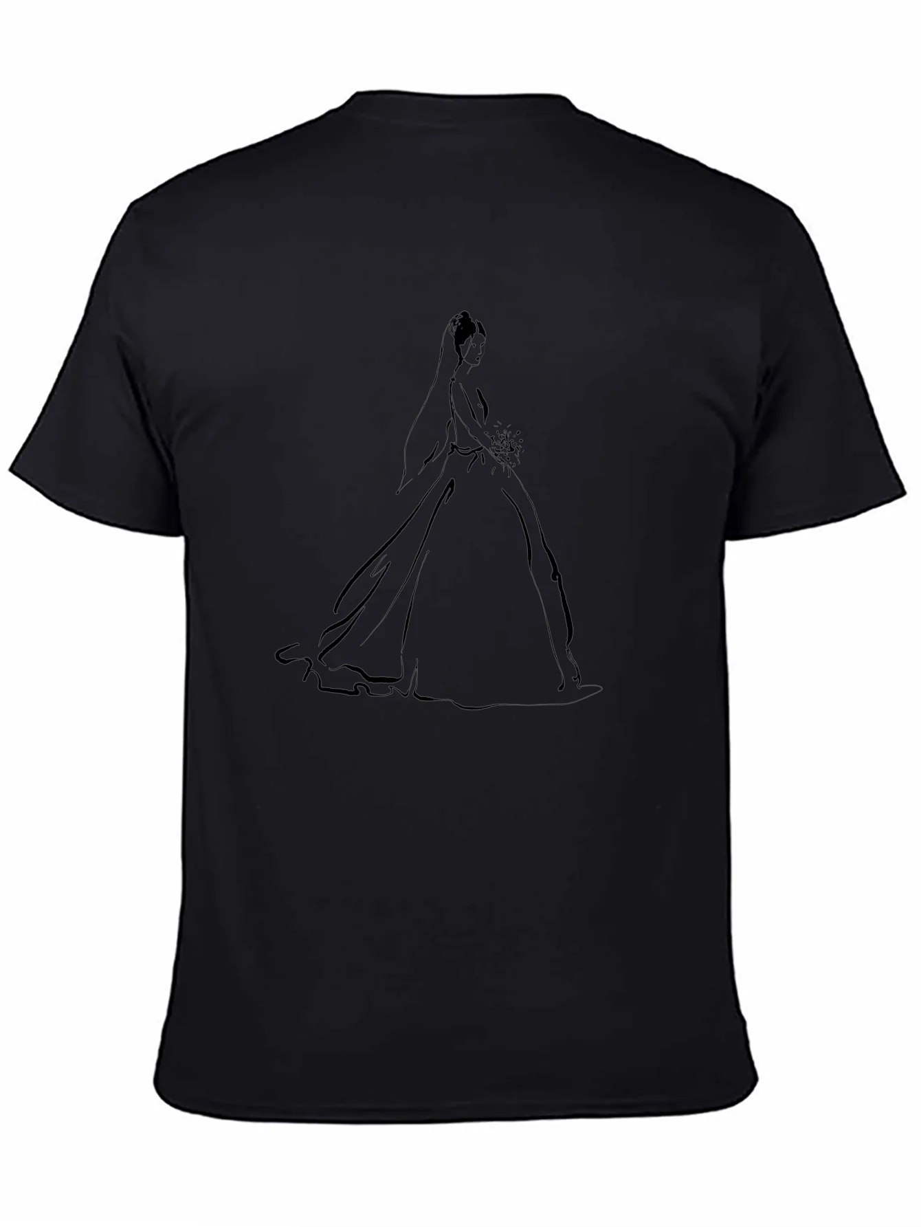 Elegant Bride Graphic Tee - Black Cotton Blend