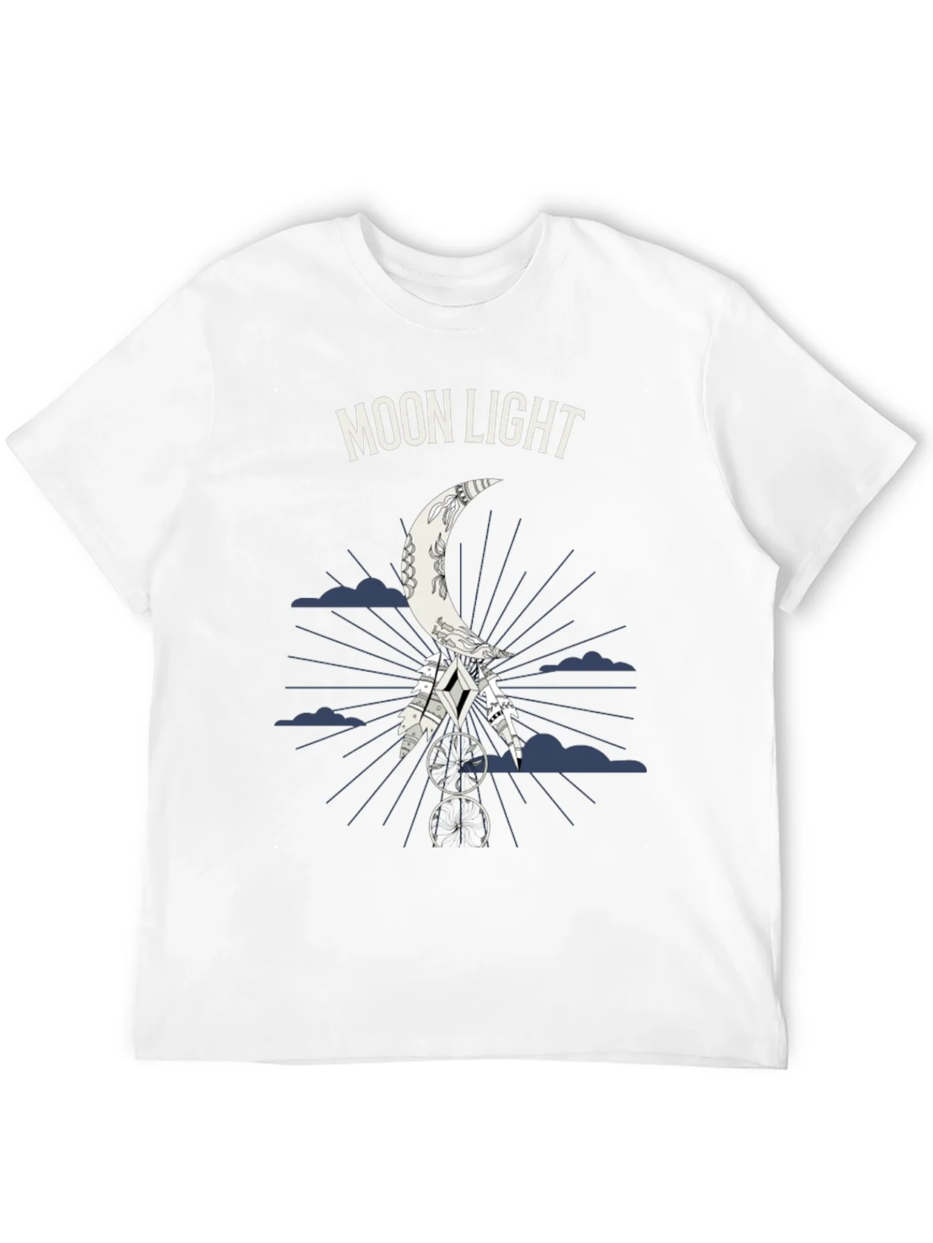 Moonlight Graphic Tee - Dreamcatcher Design - Black T-Shirt