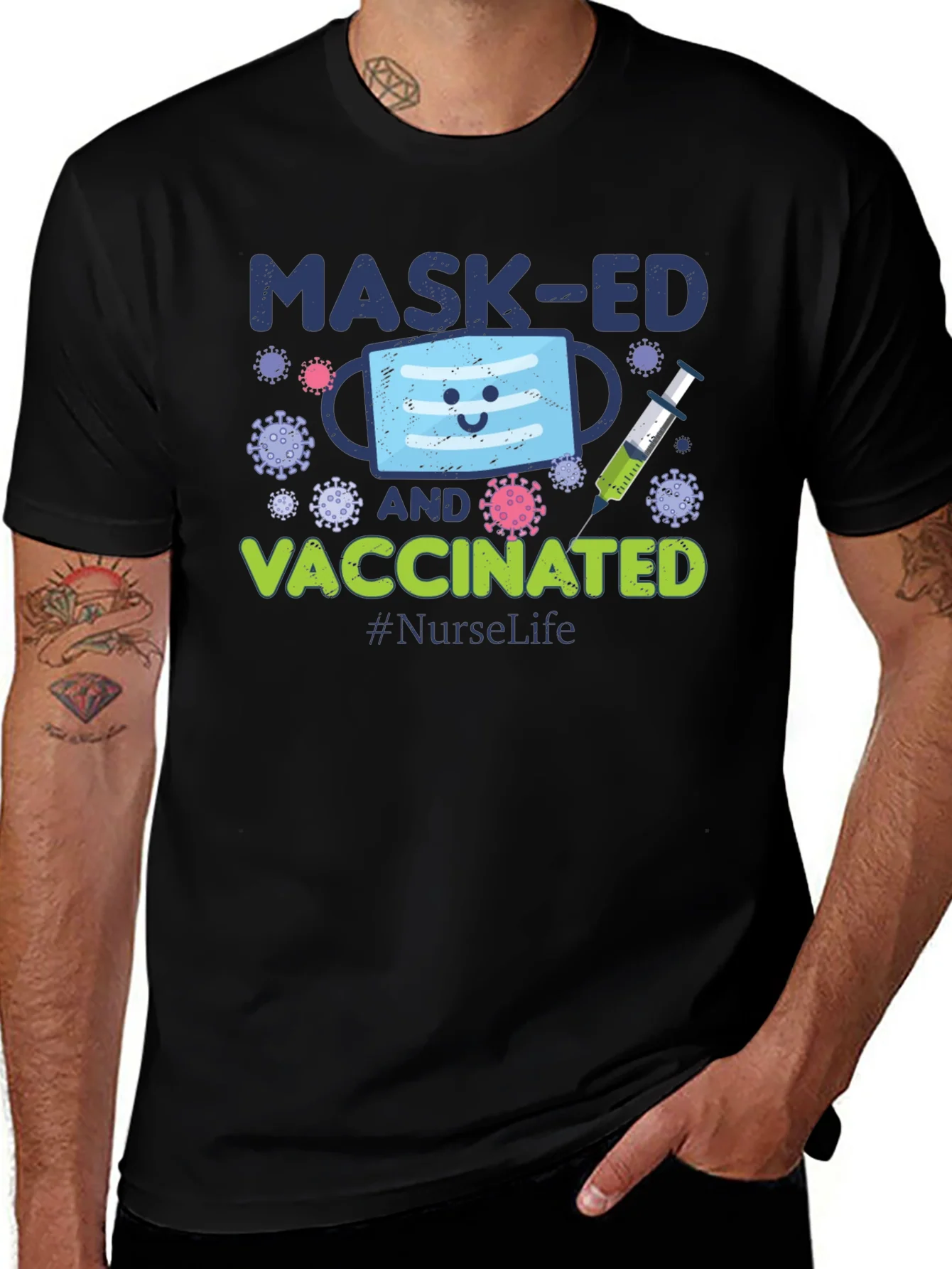 Masked and Vaccinated Graphic T-Shirt