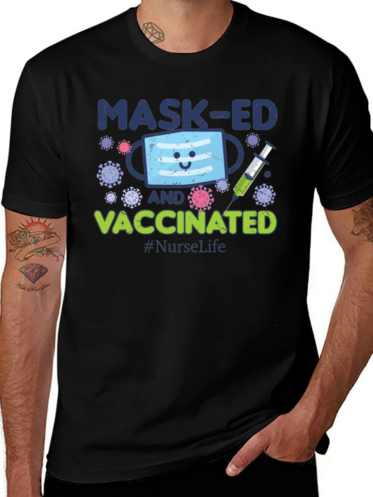 Masked and Vaccinated Graphic T-Shirt