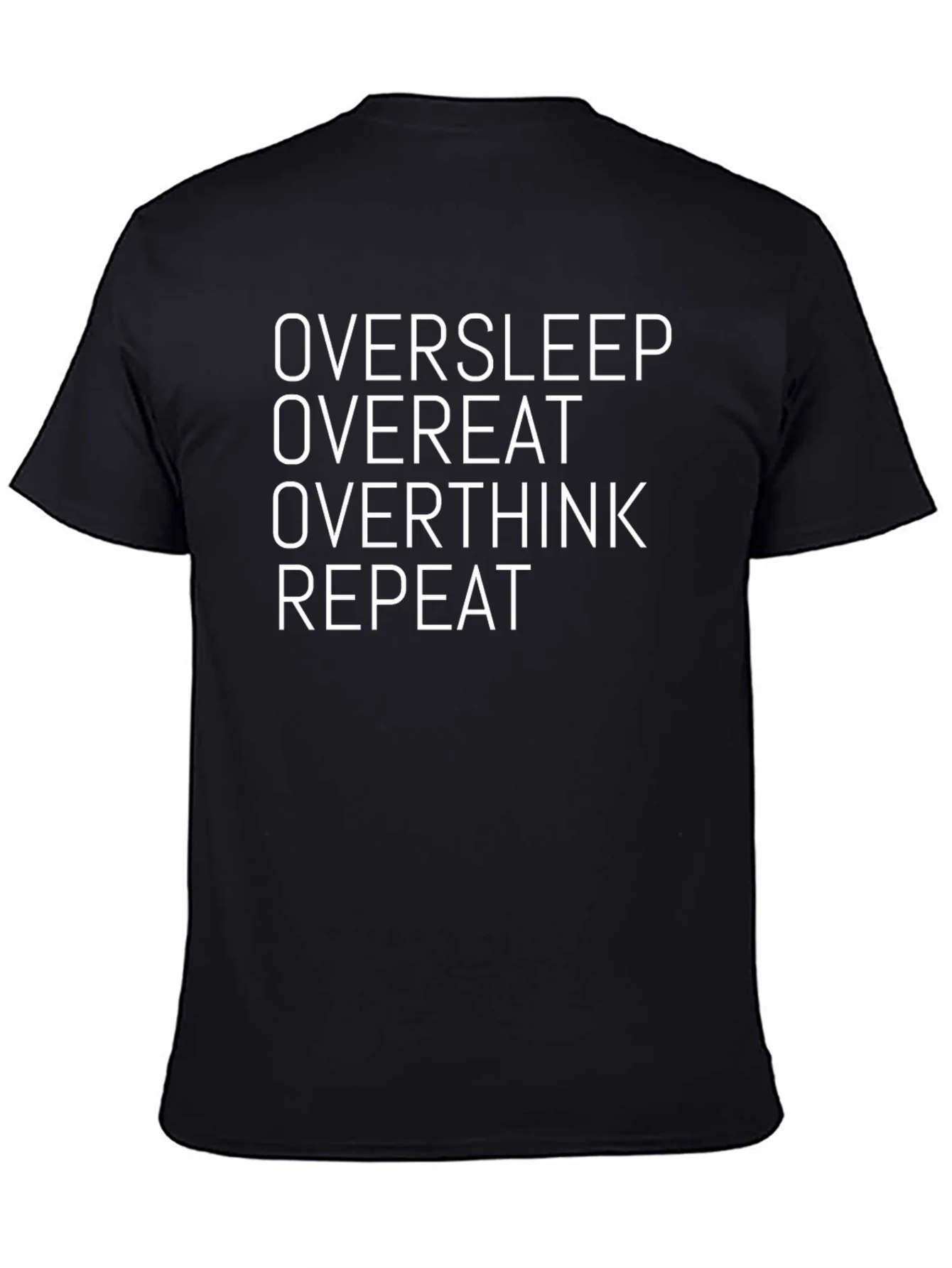 Oversleep Overeat Graphic Tee - Black Cotton T-Shirt