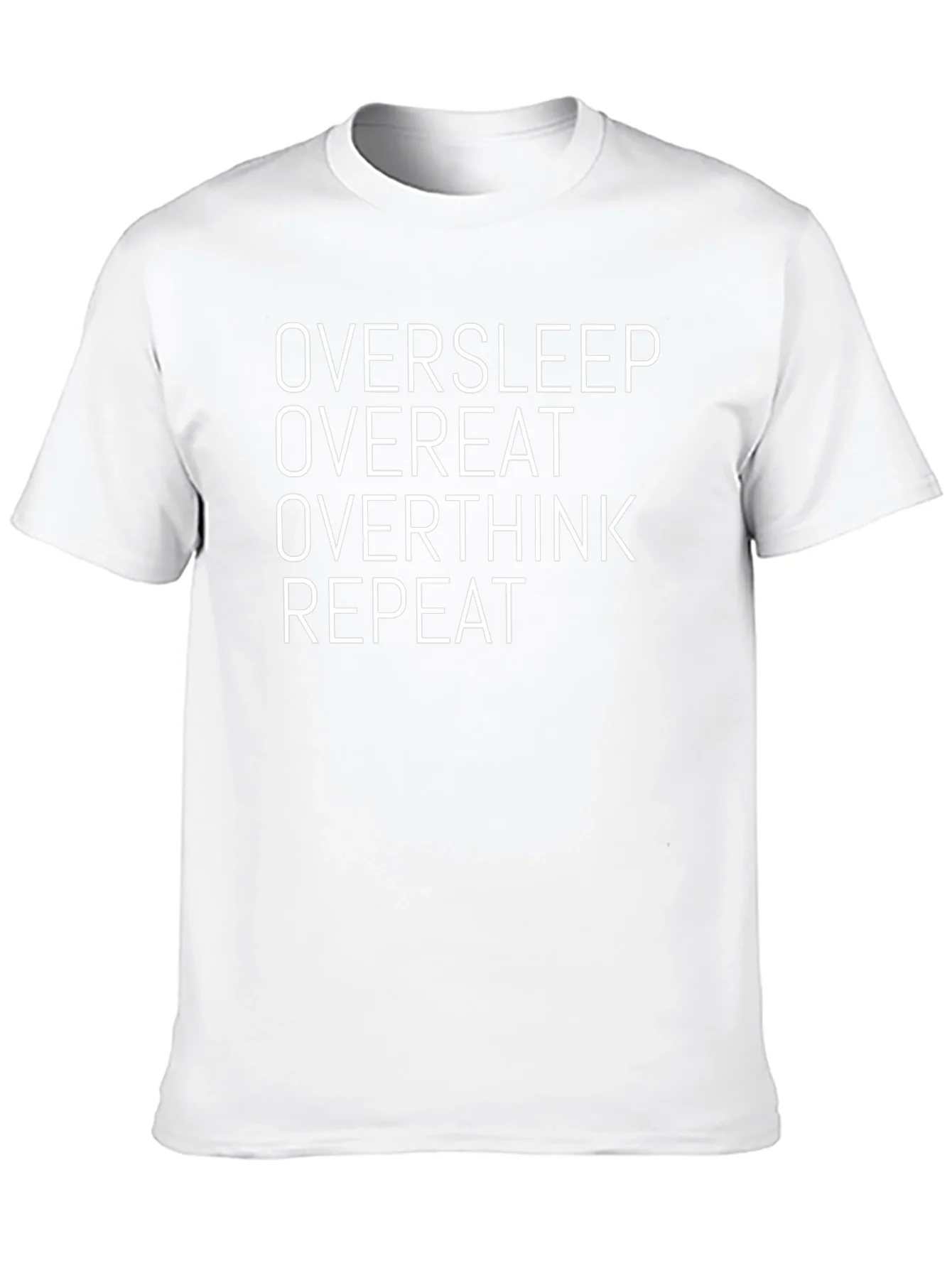 Oversleep Overeat Graphic Tee - Black Cotton T-Shirt