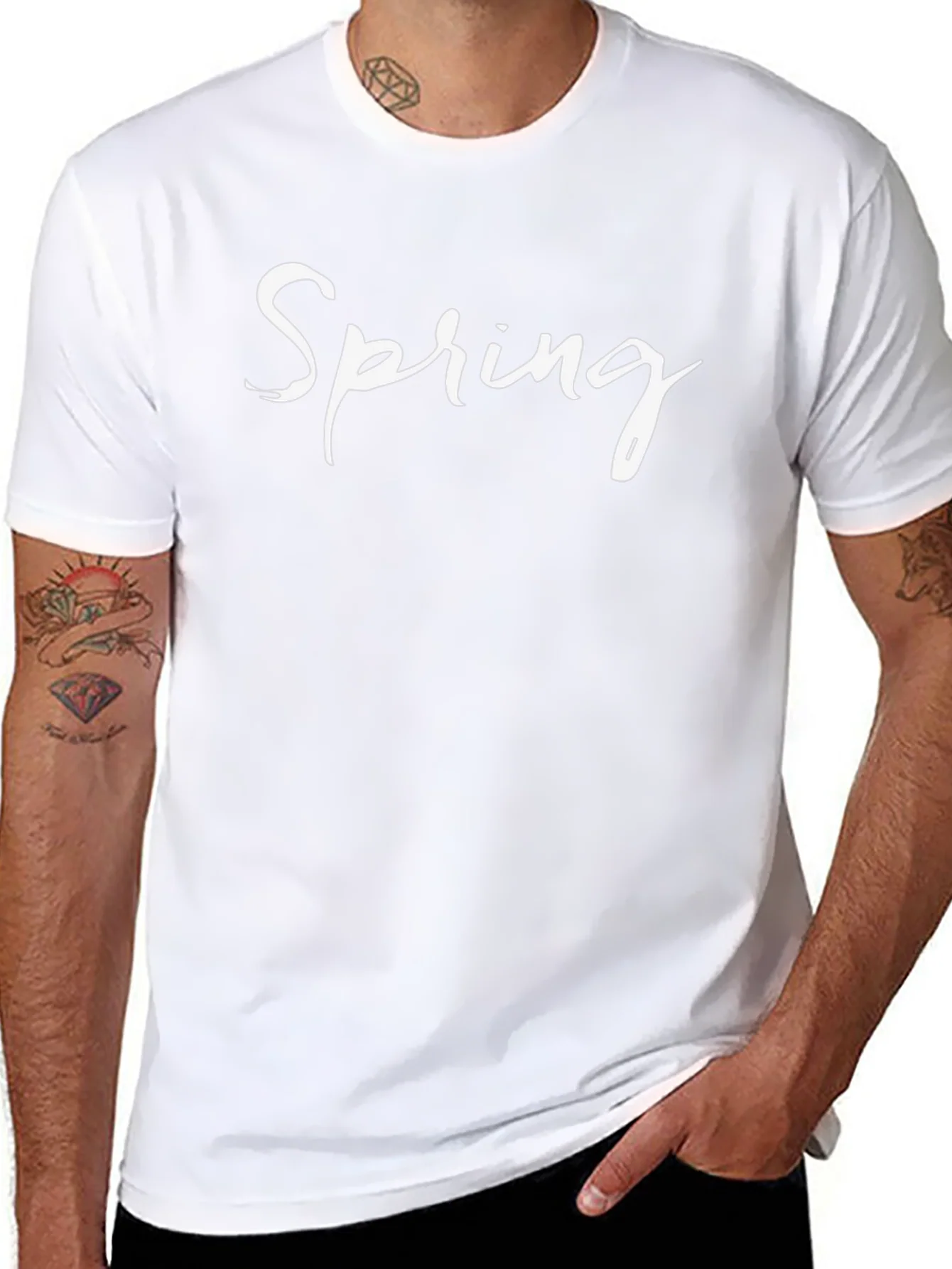 Spring Graphic T-Shirt - Black Casual Tee