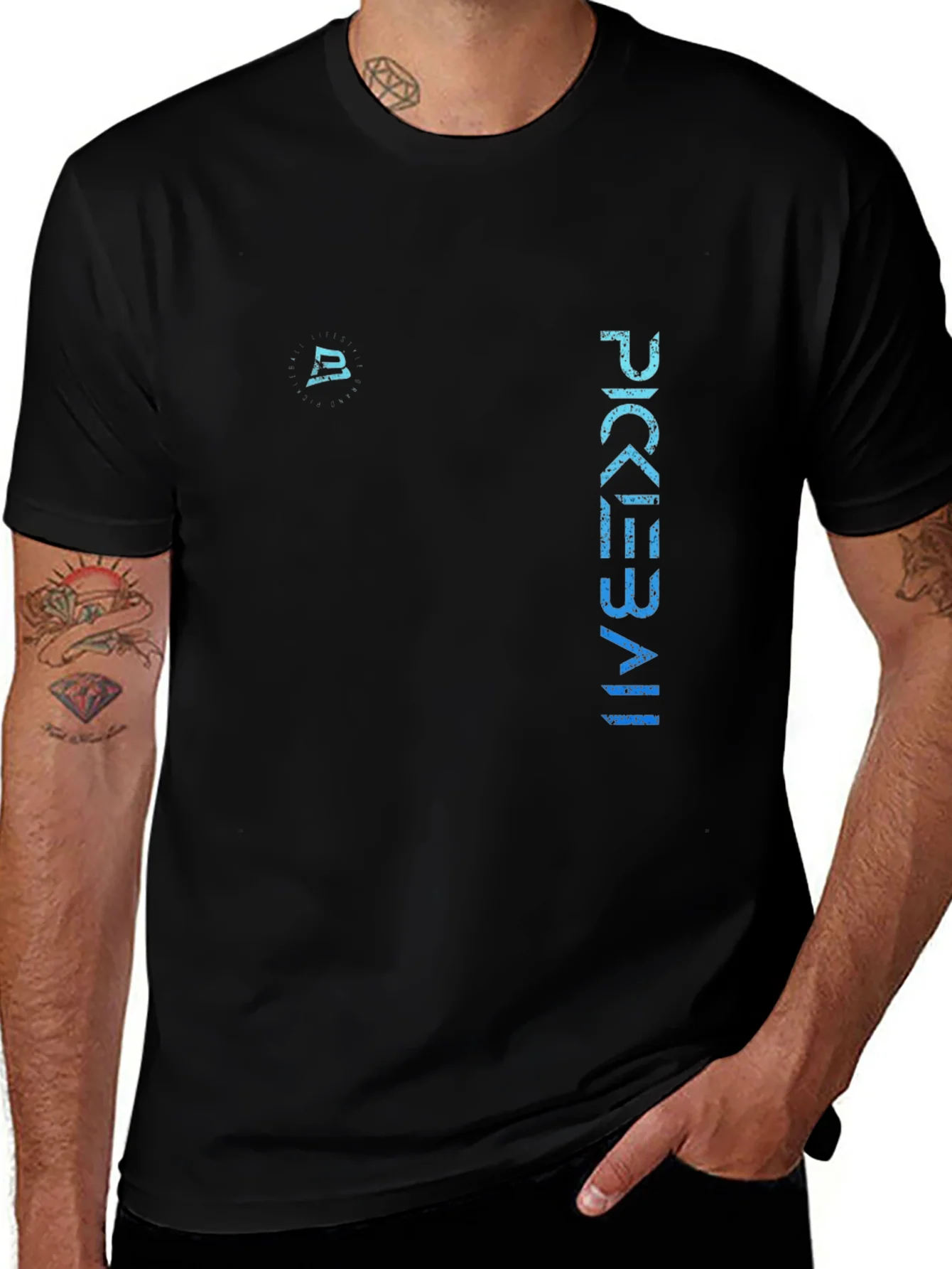 Pickleball Graphic Tee - Black Cotton T-Shirt