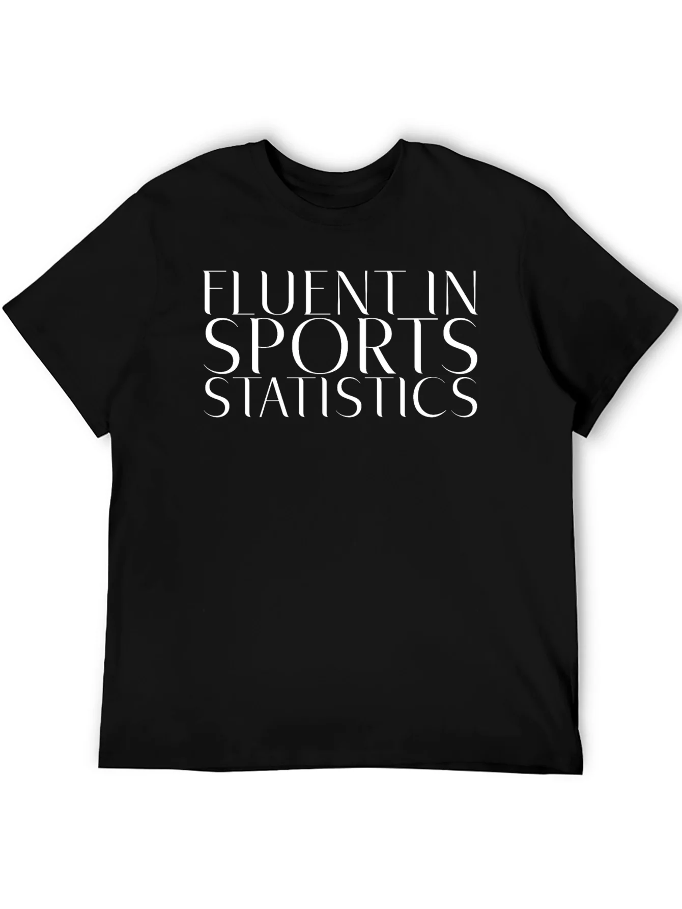 Fluent in Sports Statistics Black T-Shirt