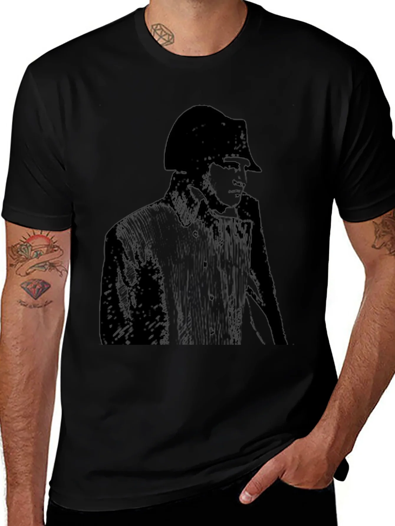 Napoleon Portrait Graphic Tee - Soft Black Cotton