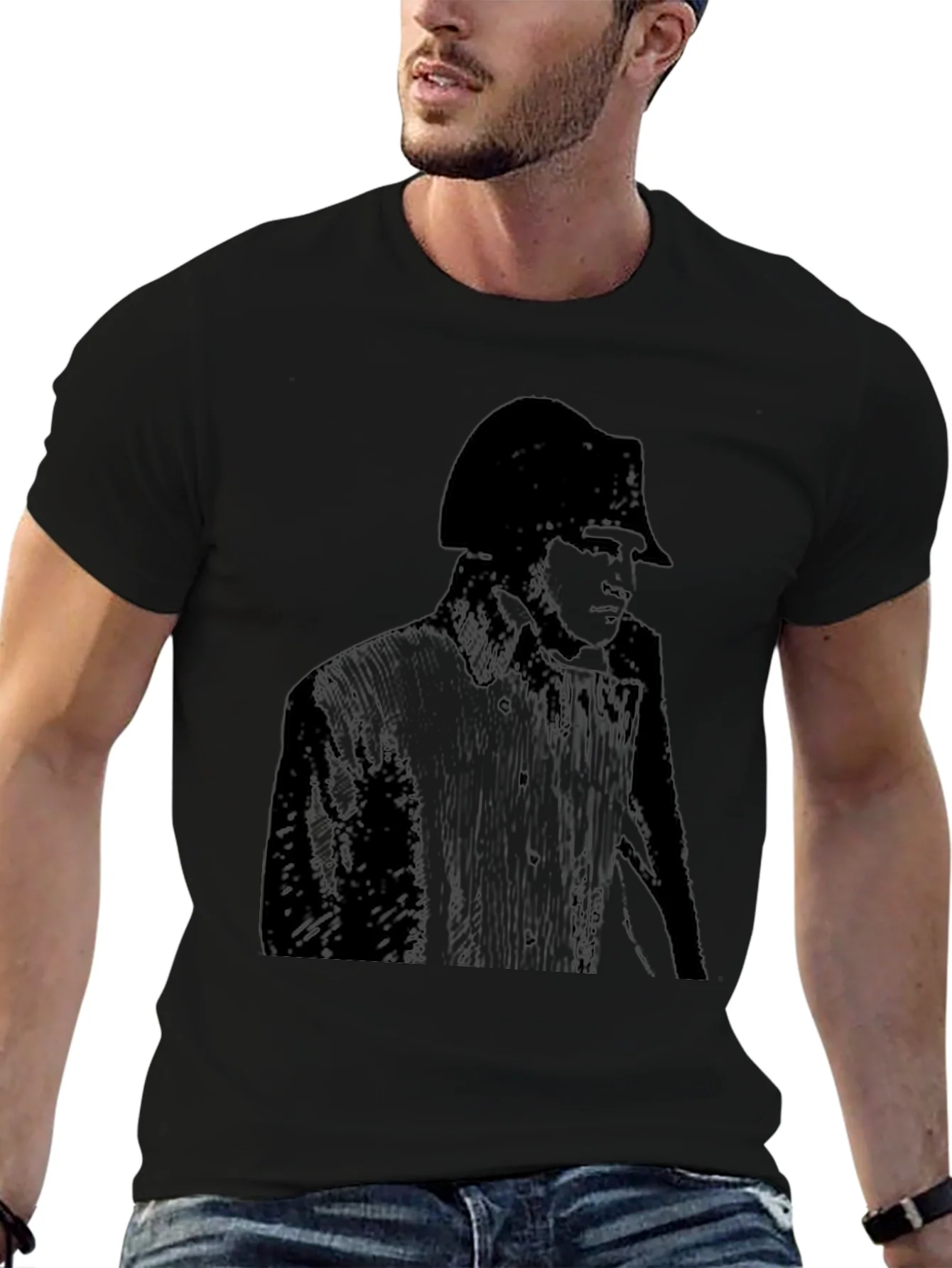 Napoleon Portrait Graphic Tee - Soft Black Cotton