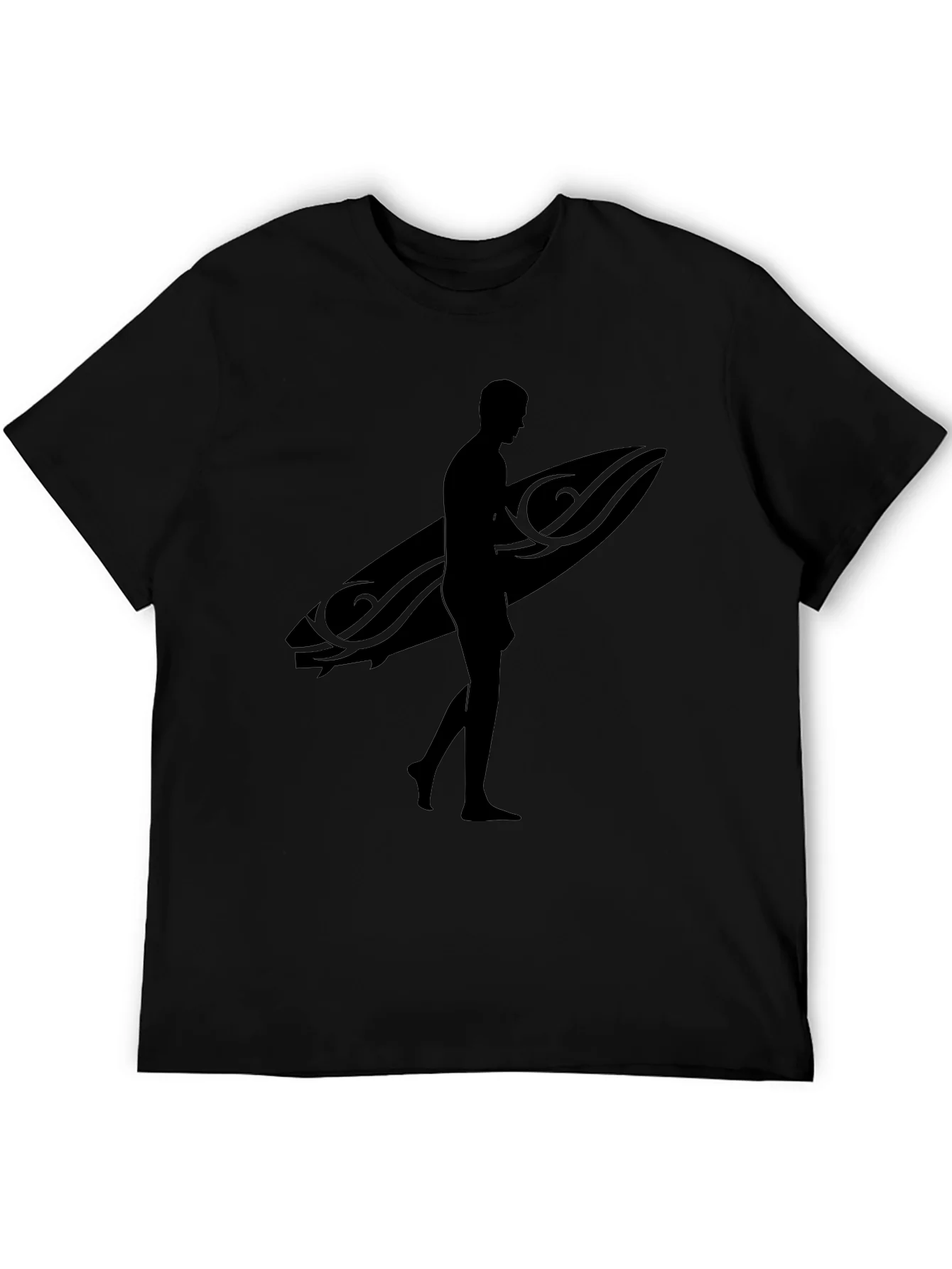 Black Surfer Silhouette T-Shirt